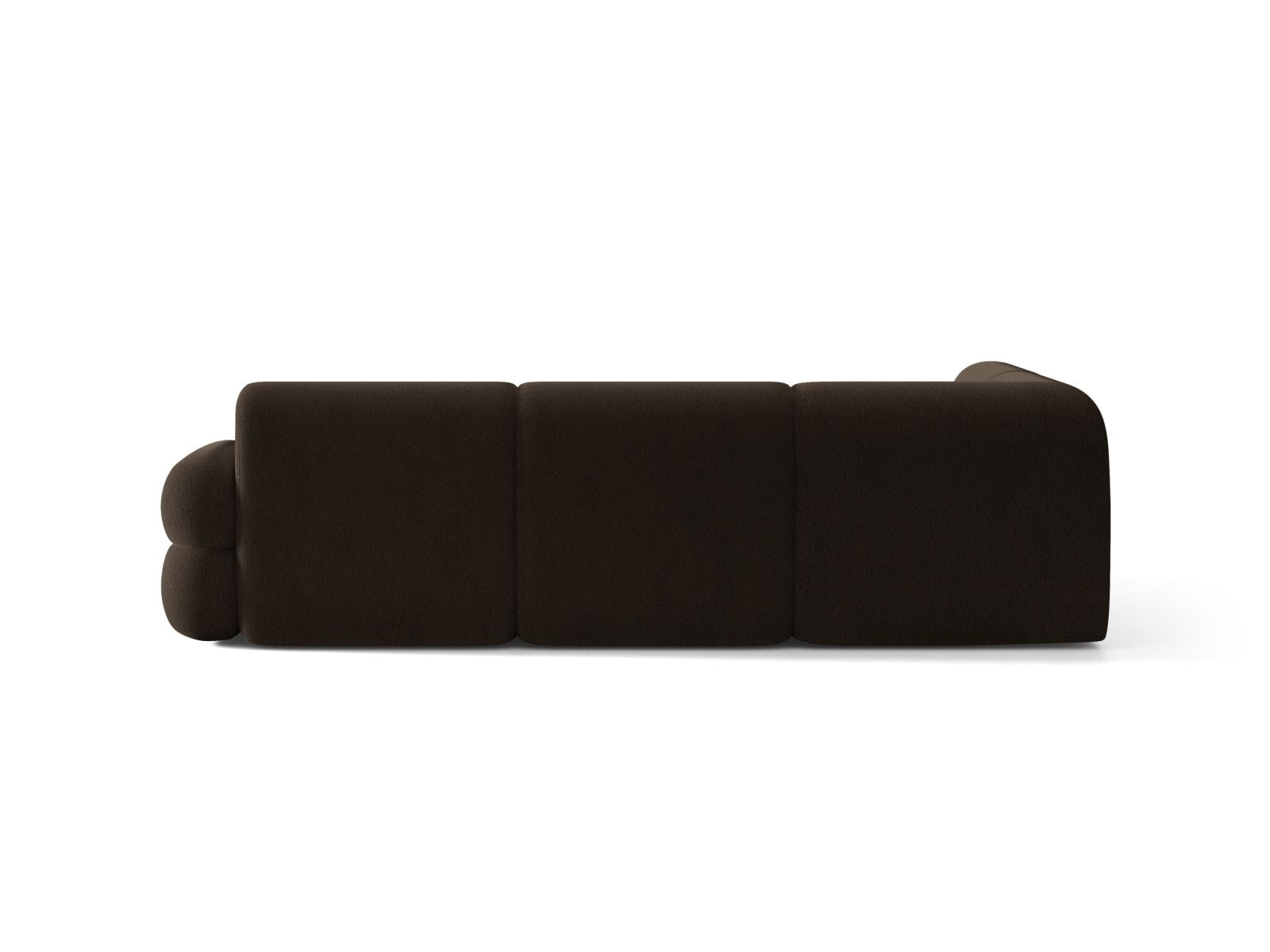 L-vormige linker NEO hoekbank in bruin boucle