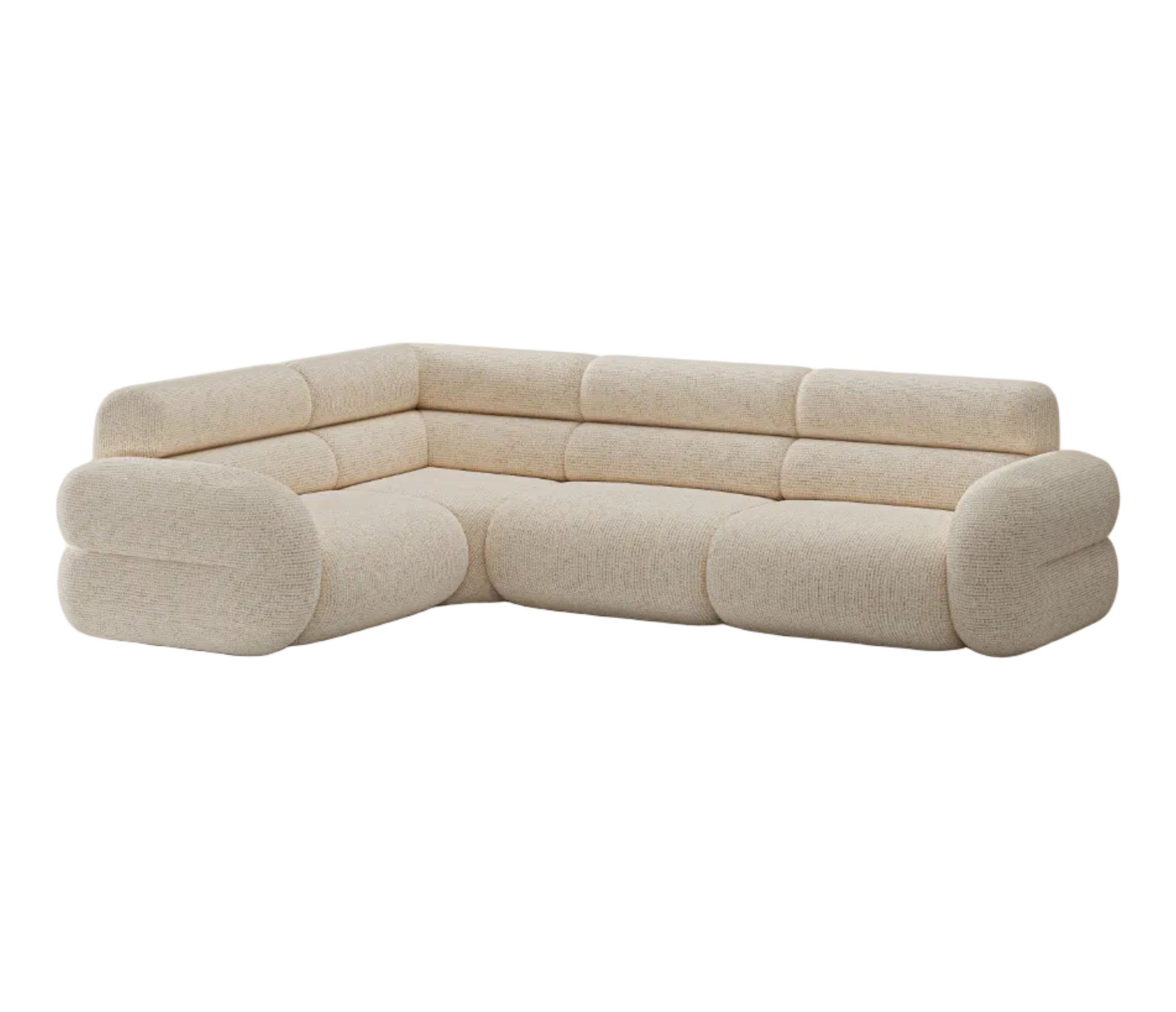L-vormige linker NEO hoekbank in beige melange