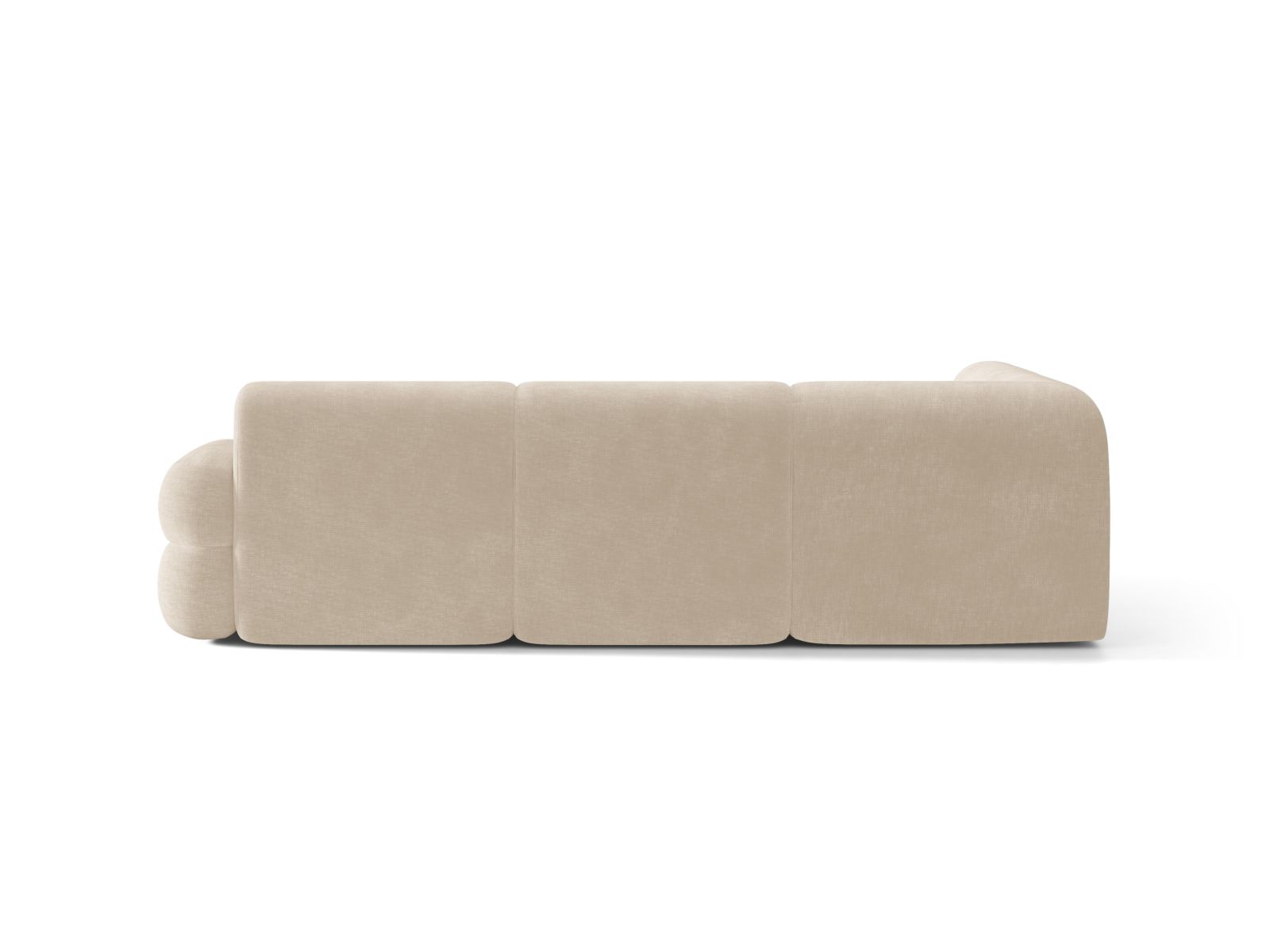 L-vormige linker NEO hoekbank in lichtbeige chenille