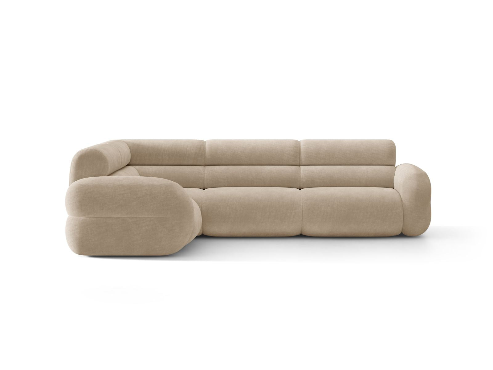 L-vormige linker NEO hoekbank in beige chenille