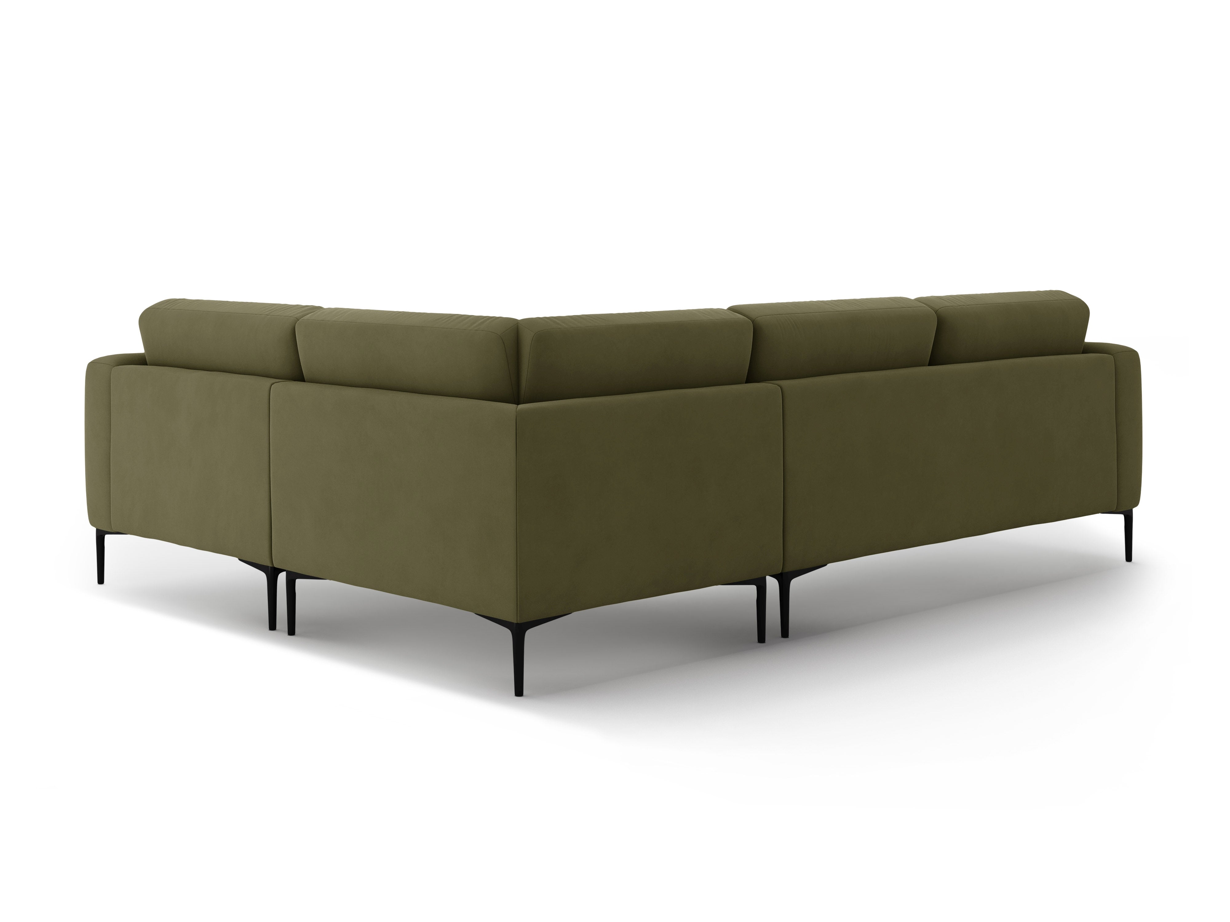 Green Right-Hand Velvet L-Shaped Sofa BEMY