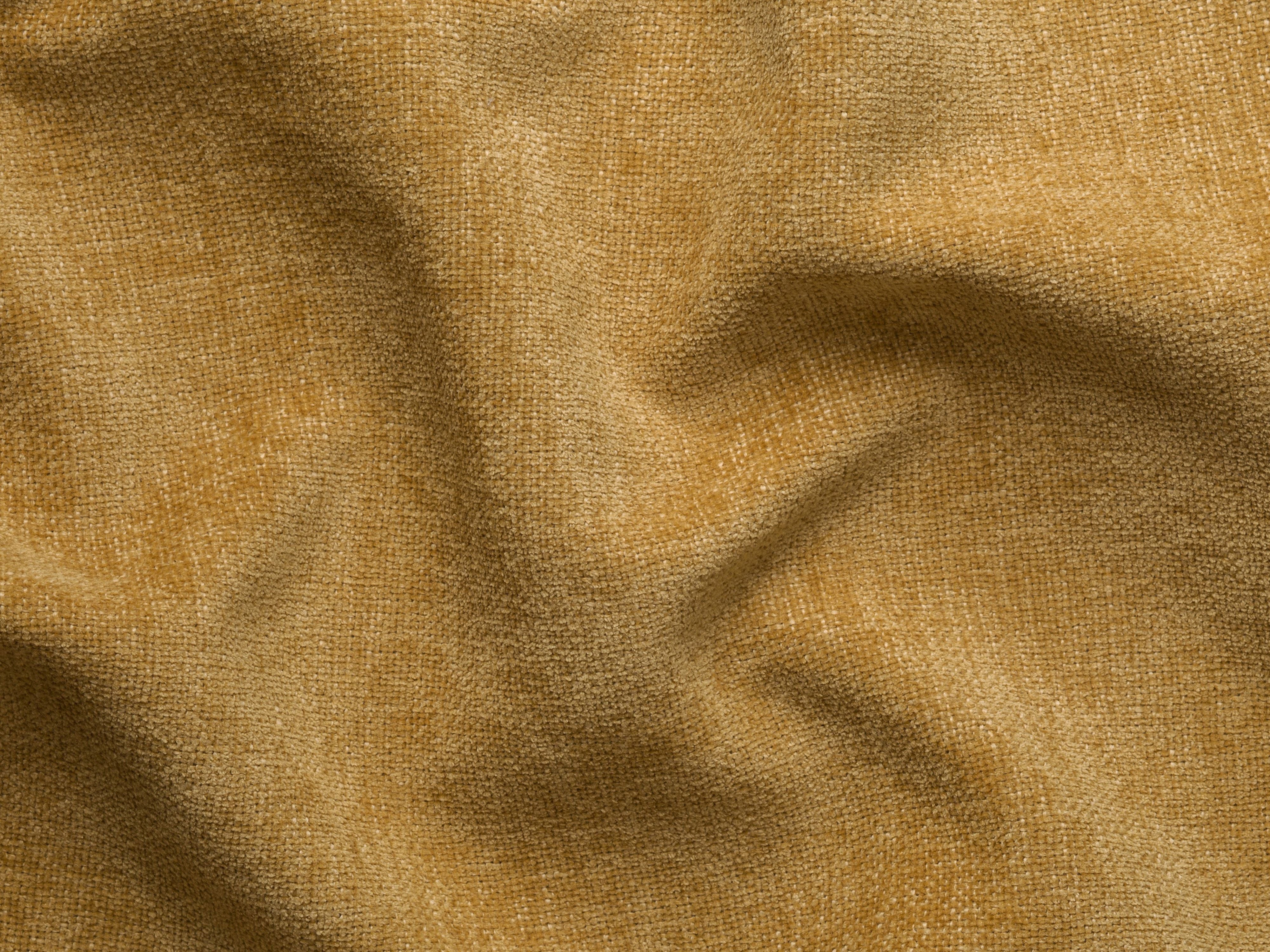 Rechthoekige 3-zits hoekbank JODIE in mosterdkleurig tweed