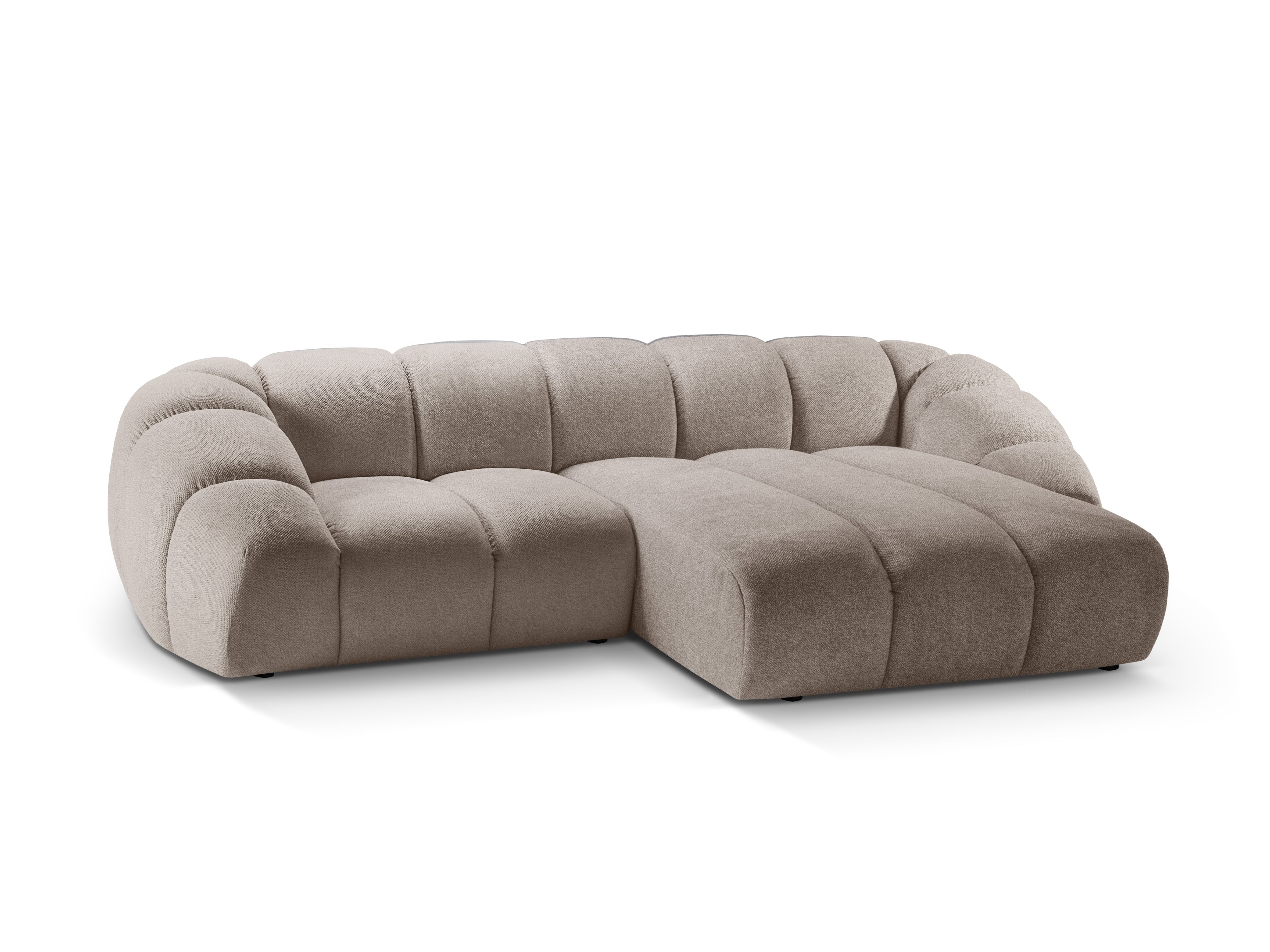 Right-facing 3-seater Corner Sofa DIANA dark beige chenille