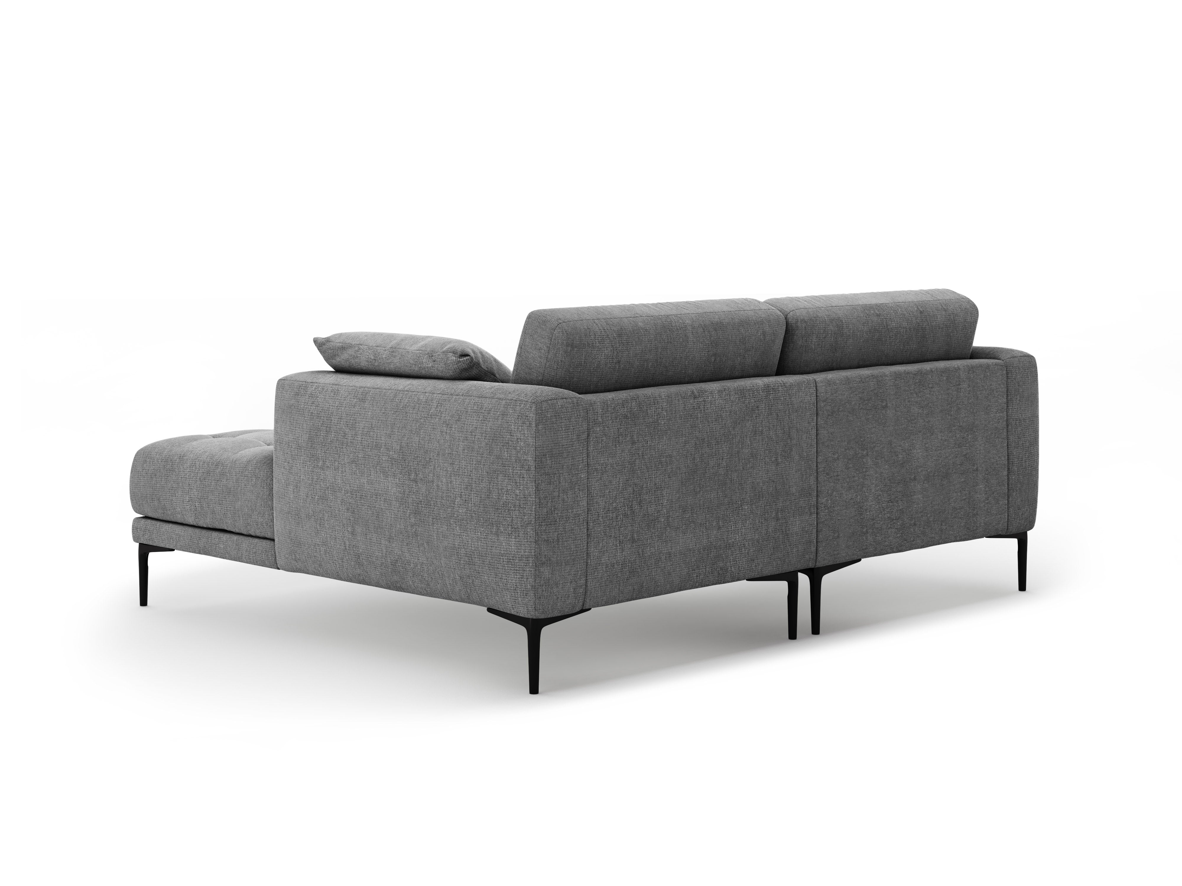 Right-facing corner sofa BEMY gray chenille