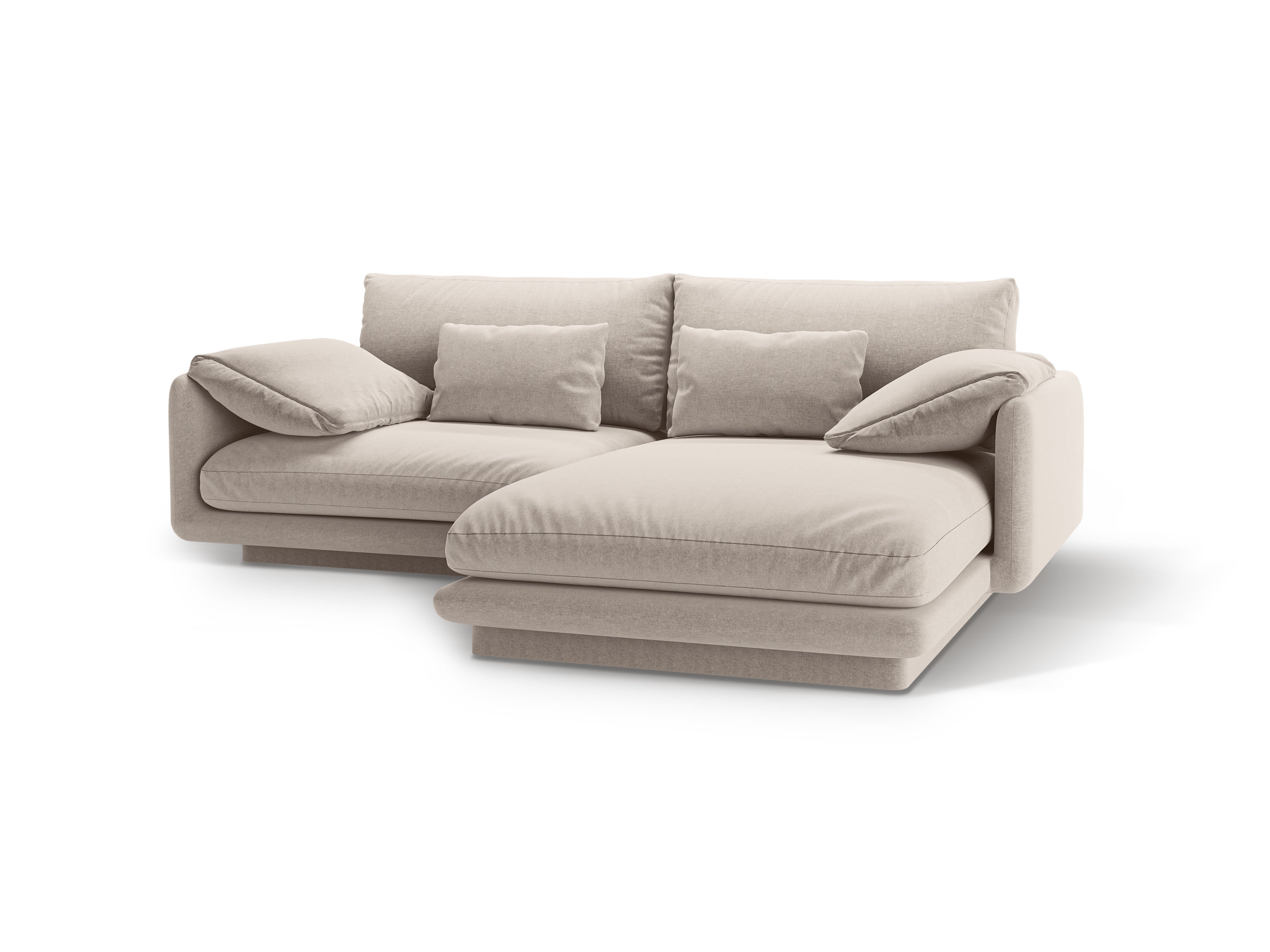 Right-sided corner 3-person light beige Torino