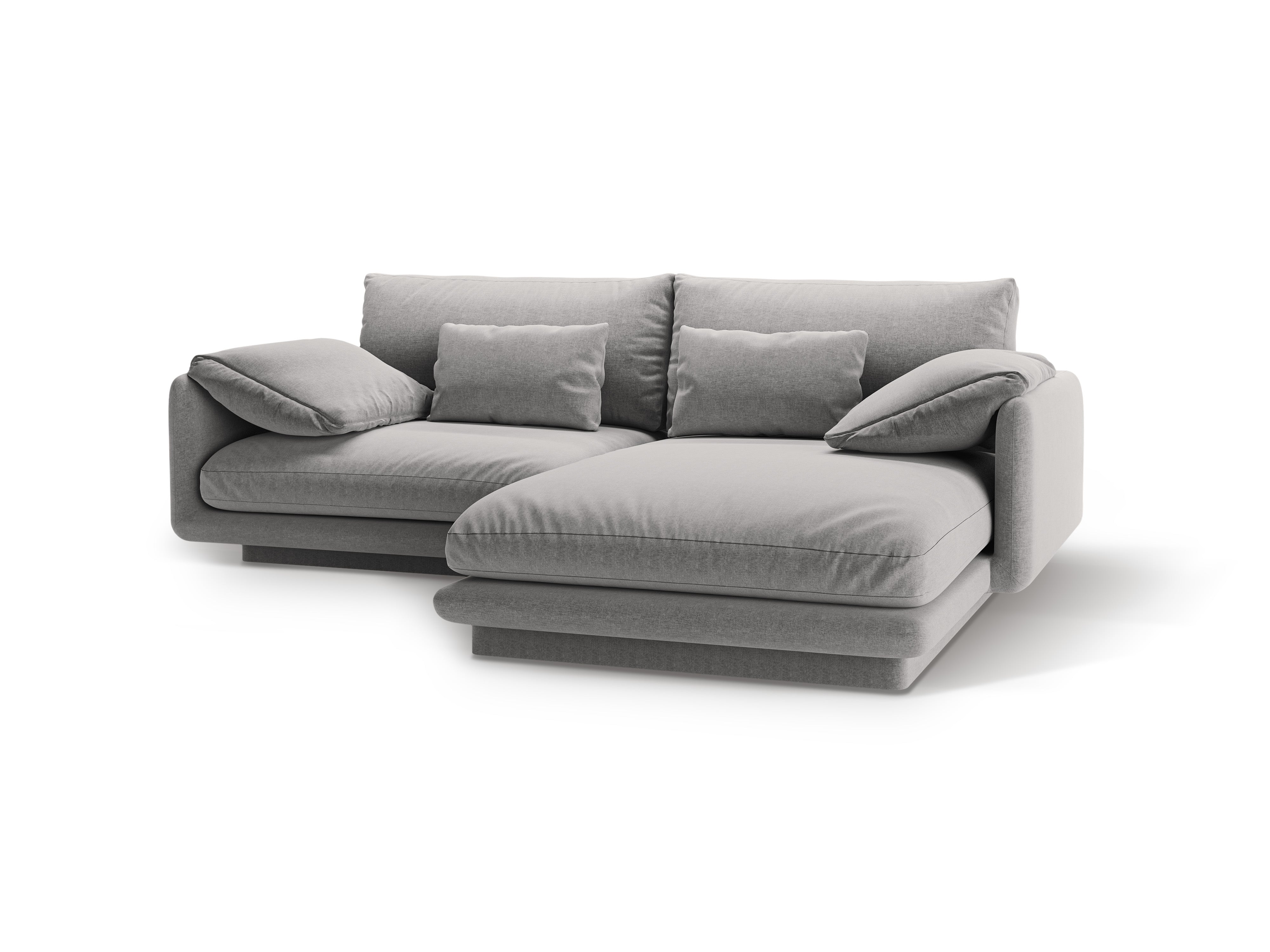 Rechthoekige 3-zits hoekbank TORINO lichtgrijs