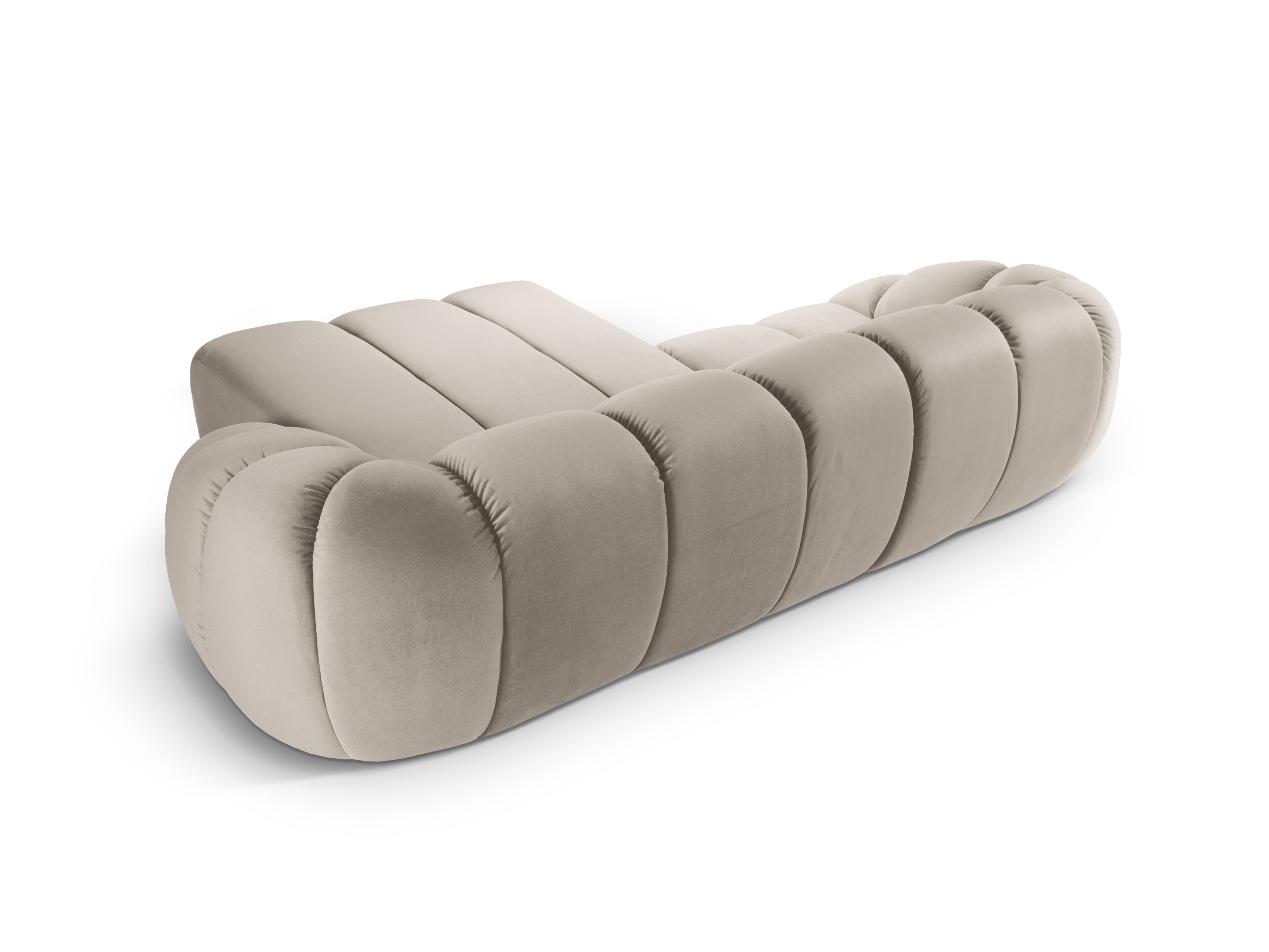 Samt-Ecksofa 3-sitzig rechts DIANA beige