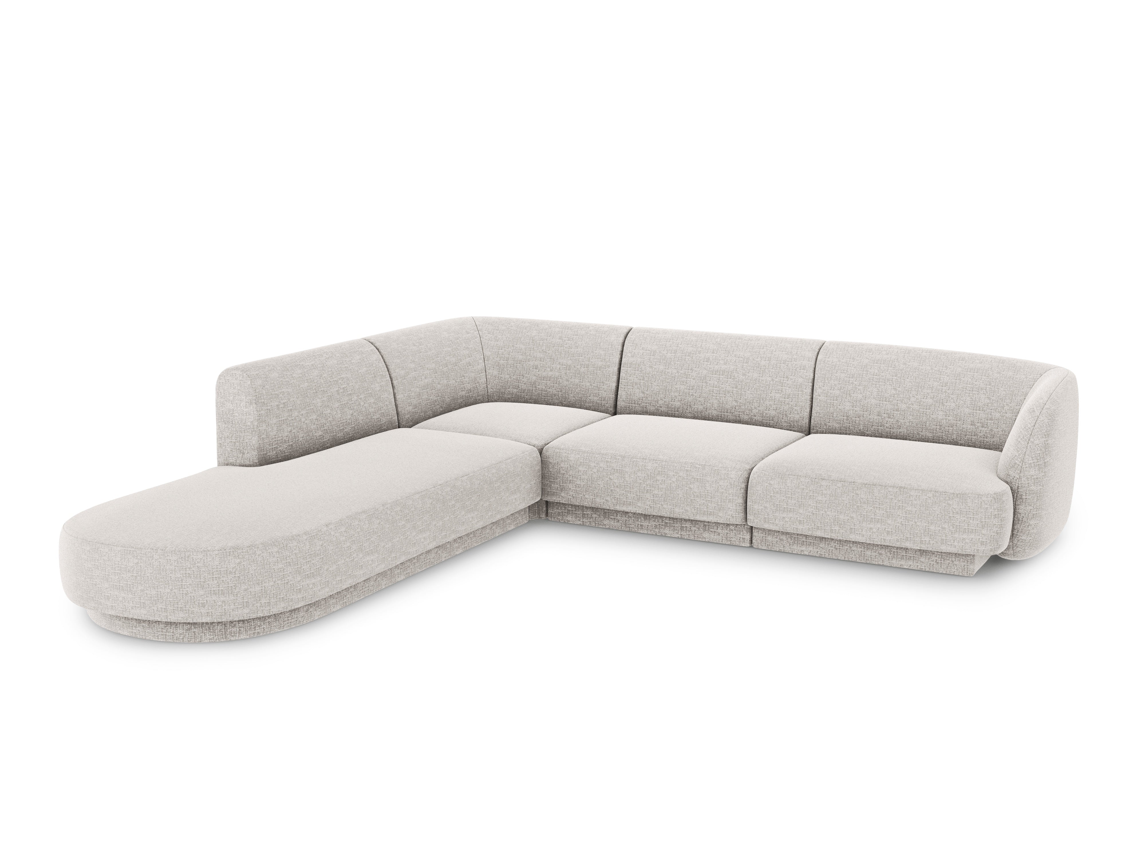 Linksseitiges 6-Sitzer-Sofa MILEY graues Chenille