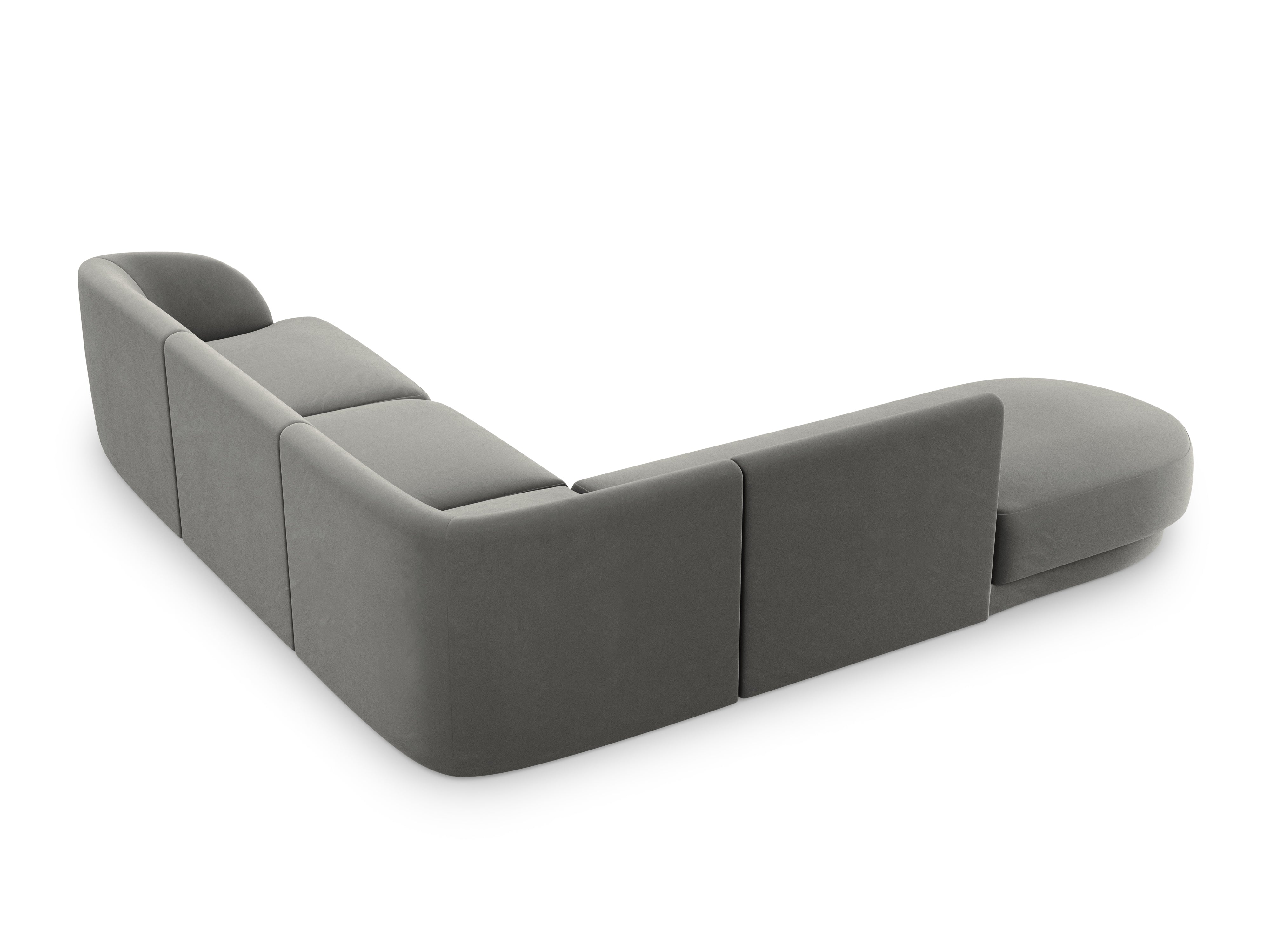 Narożnik aksamitny 6-osobowy lewostronny MILEY jasnoszary Micadoni    Eye on Design