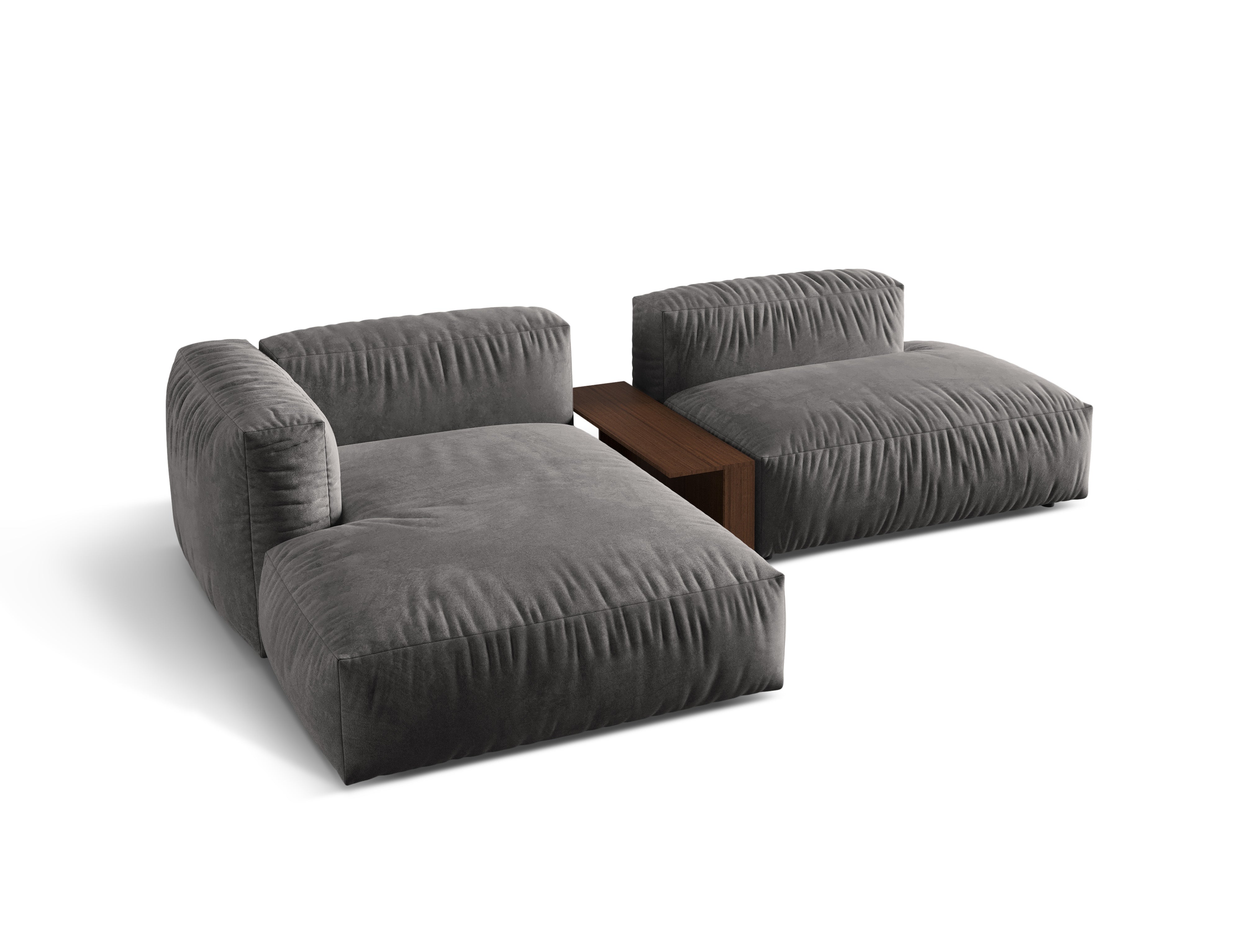 Left -handed velvet corner with Martin Gray table