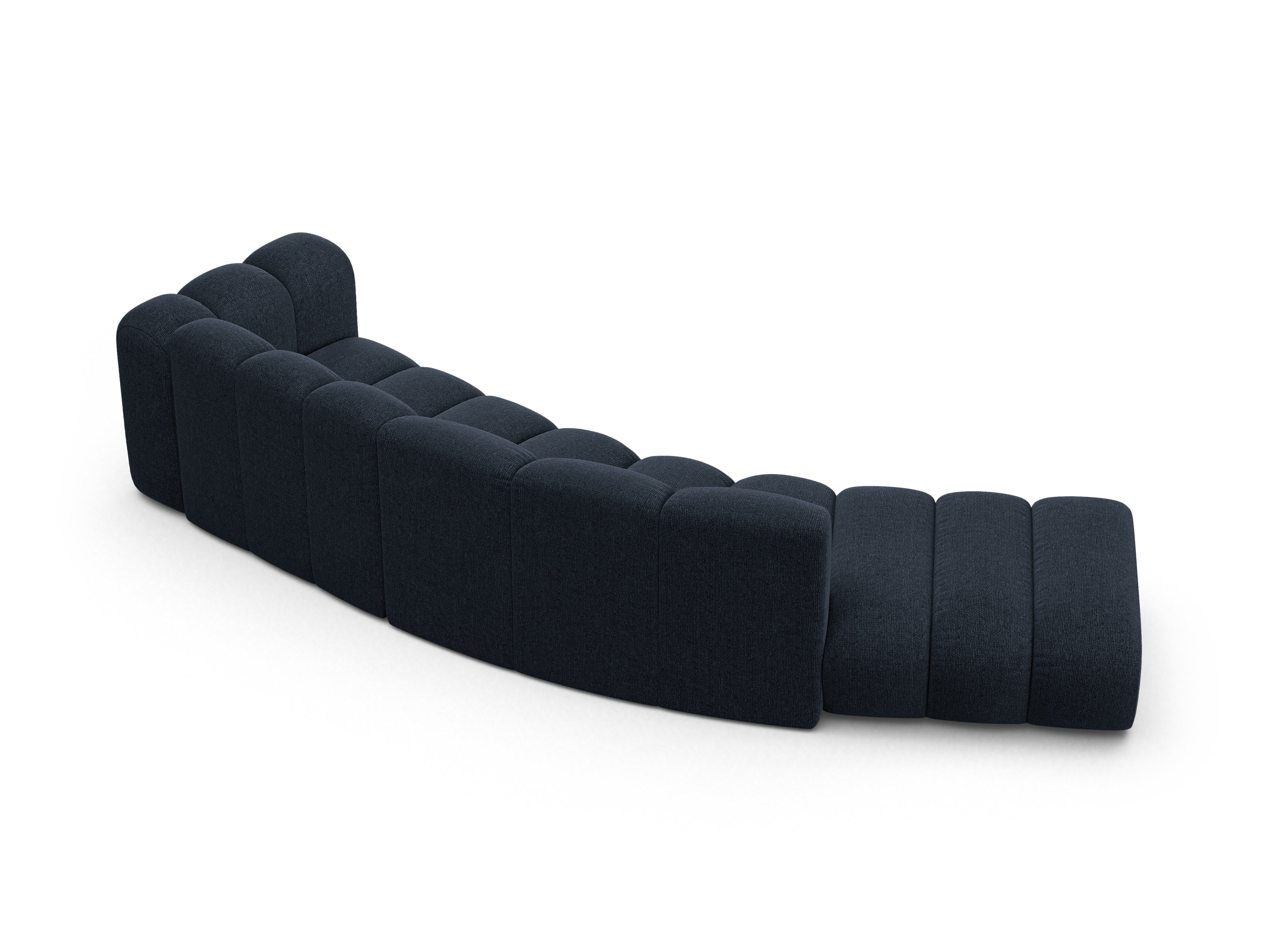 Sofa 5-osobowa lewostronna LUPINE granatowy szenil – aksamit