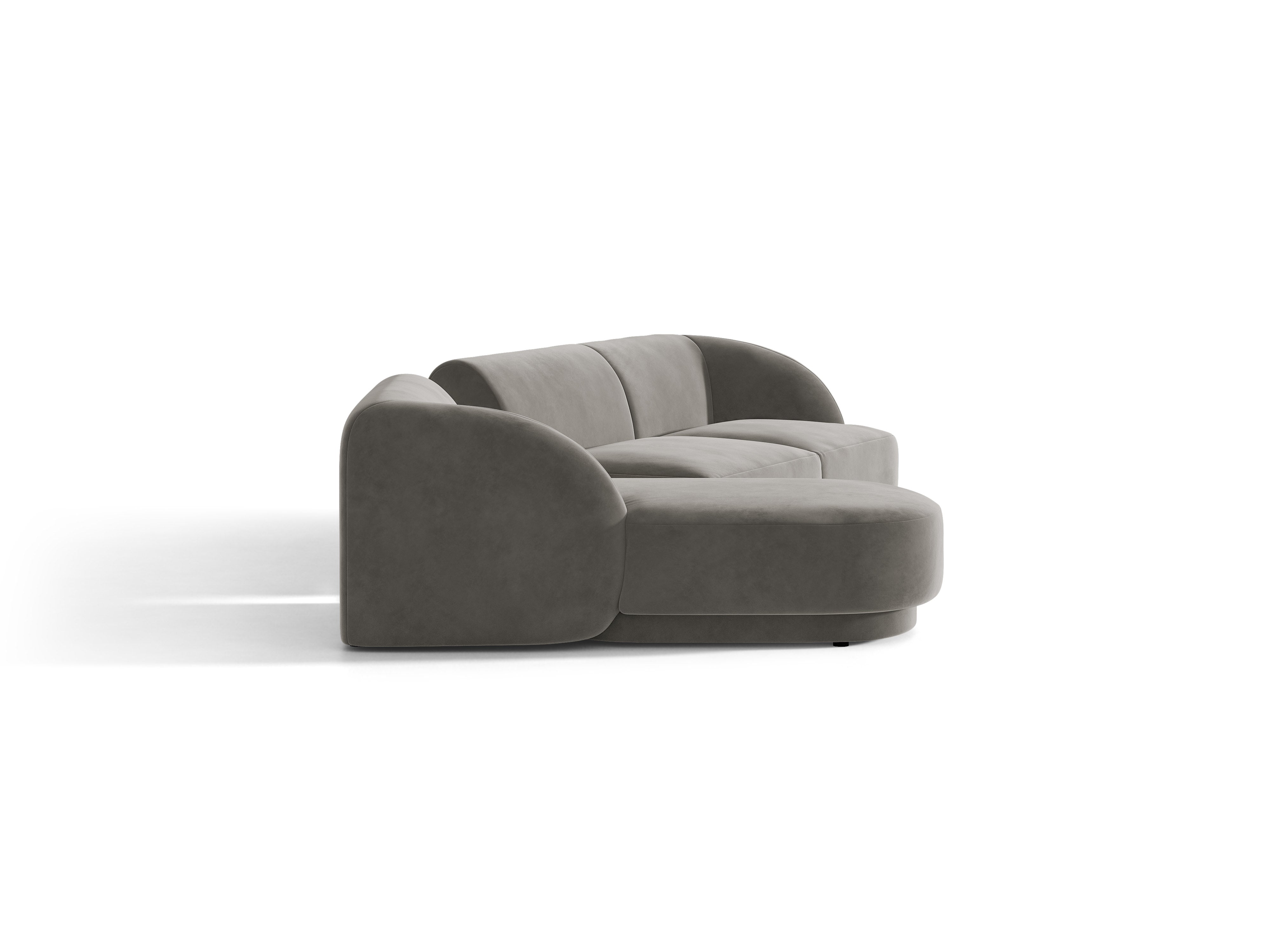 Narożnik modułowy ze stolikiem 3-osobowy lewostronny MILEY jasnoszary – sofa narożna