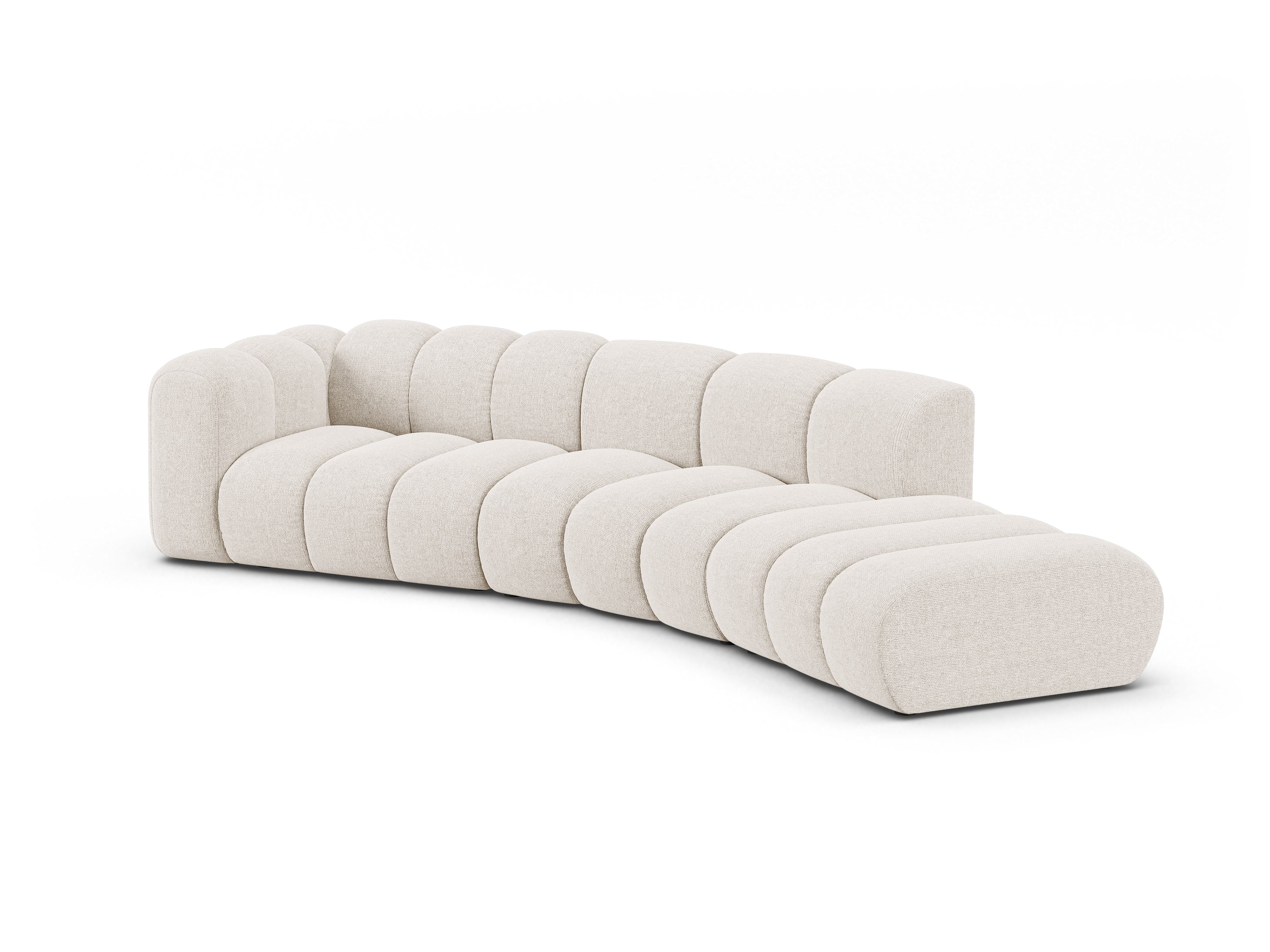 Sofa 5-sitzig rechts LUPINE hellbeige Chenille