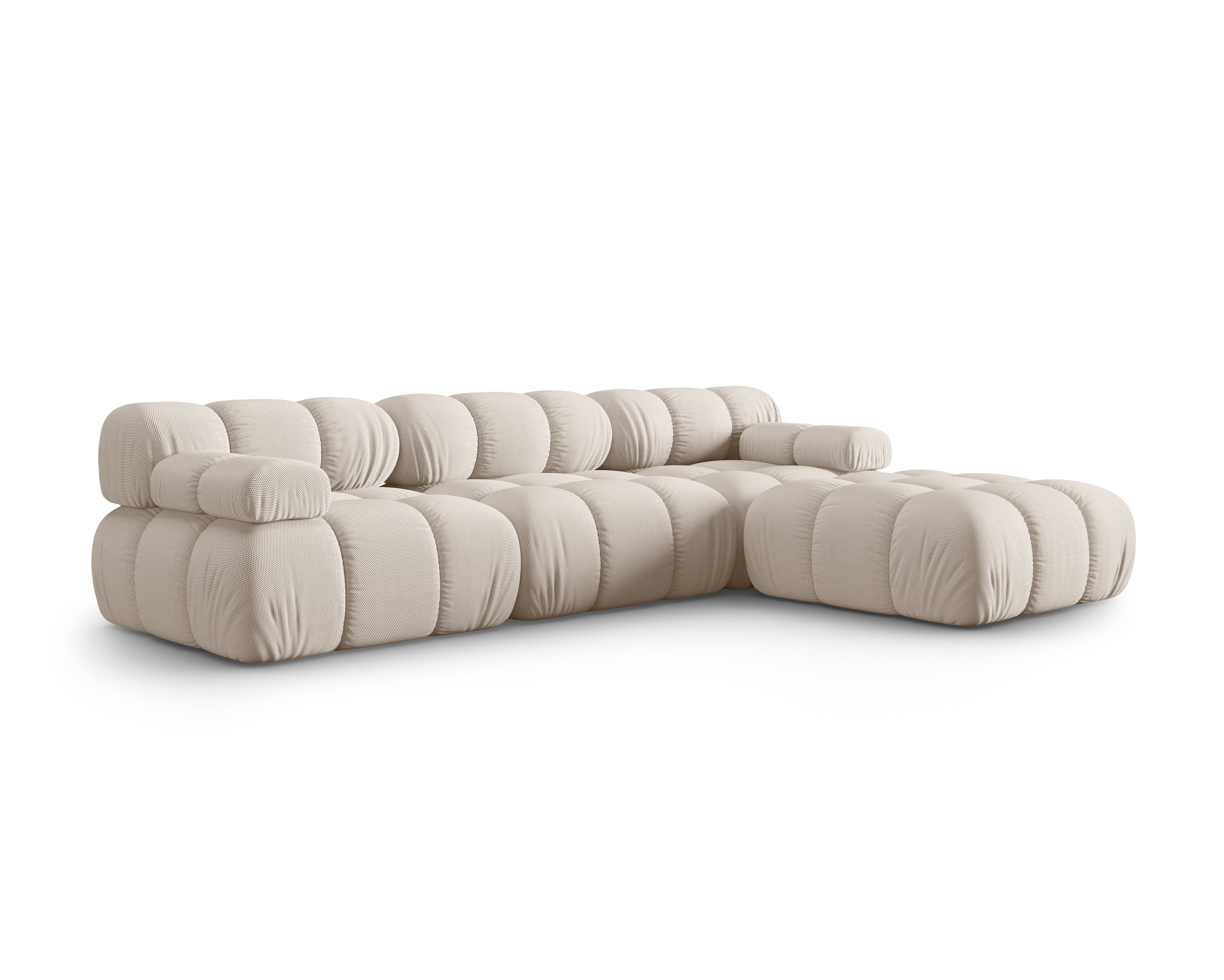 Universele hoekbank BELLIS beige 3D stof