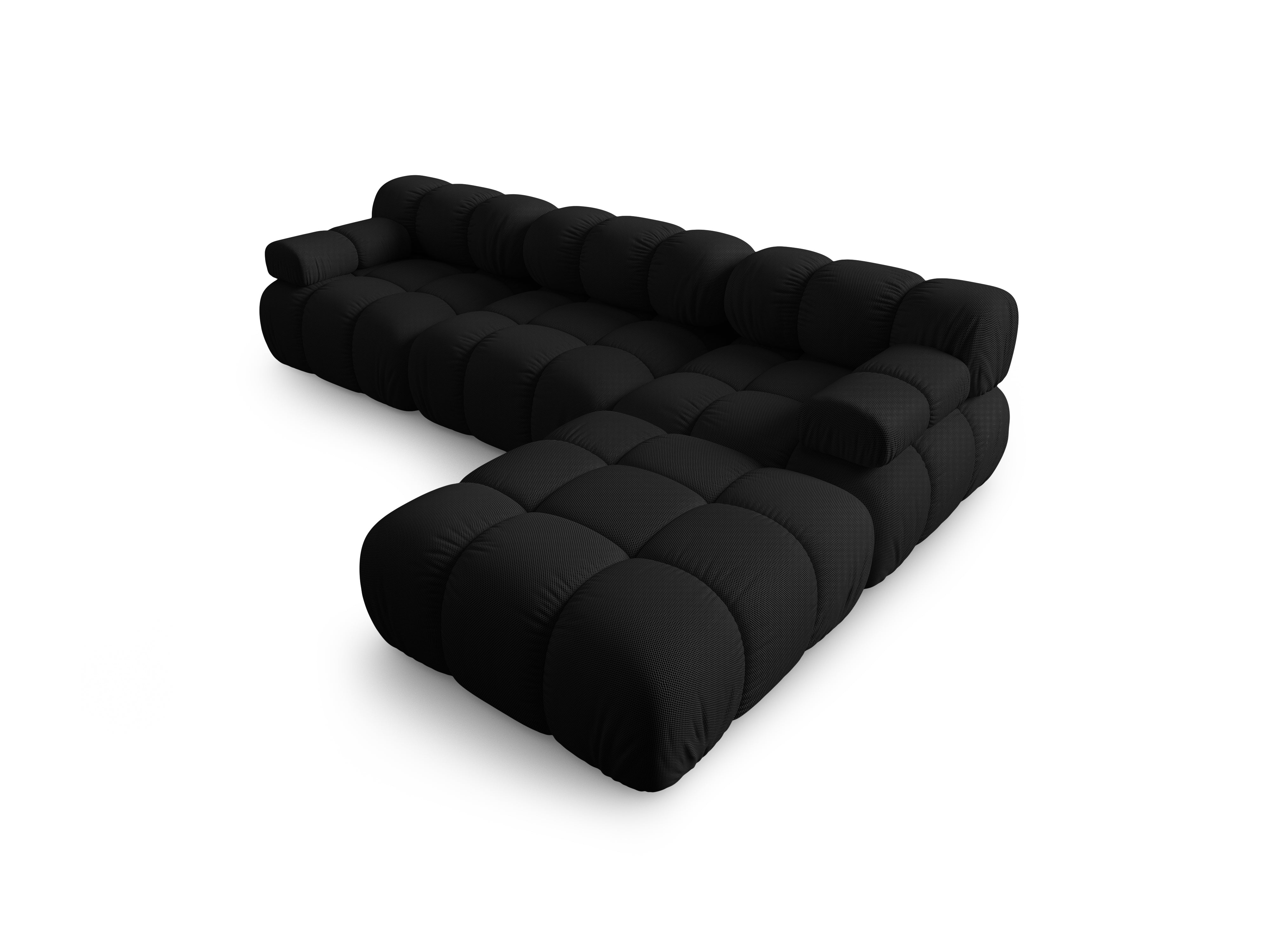 Universele hoekbank BELLIS zwarte 3D-stof