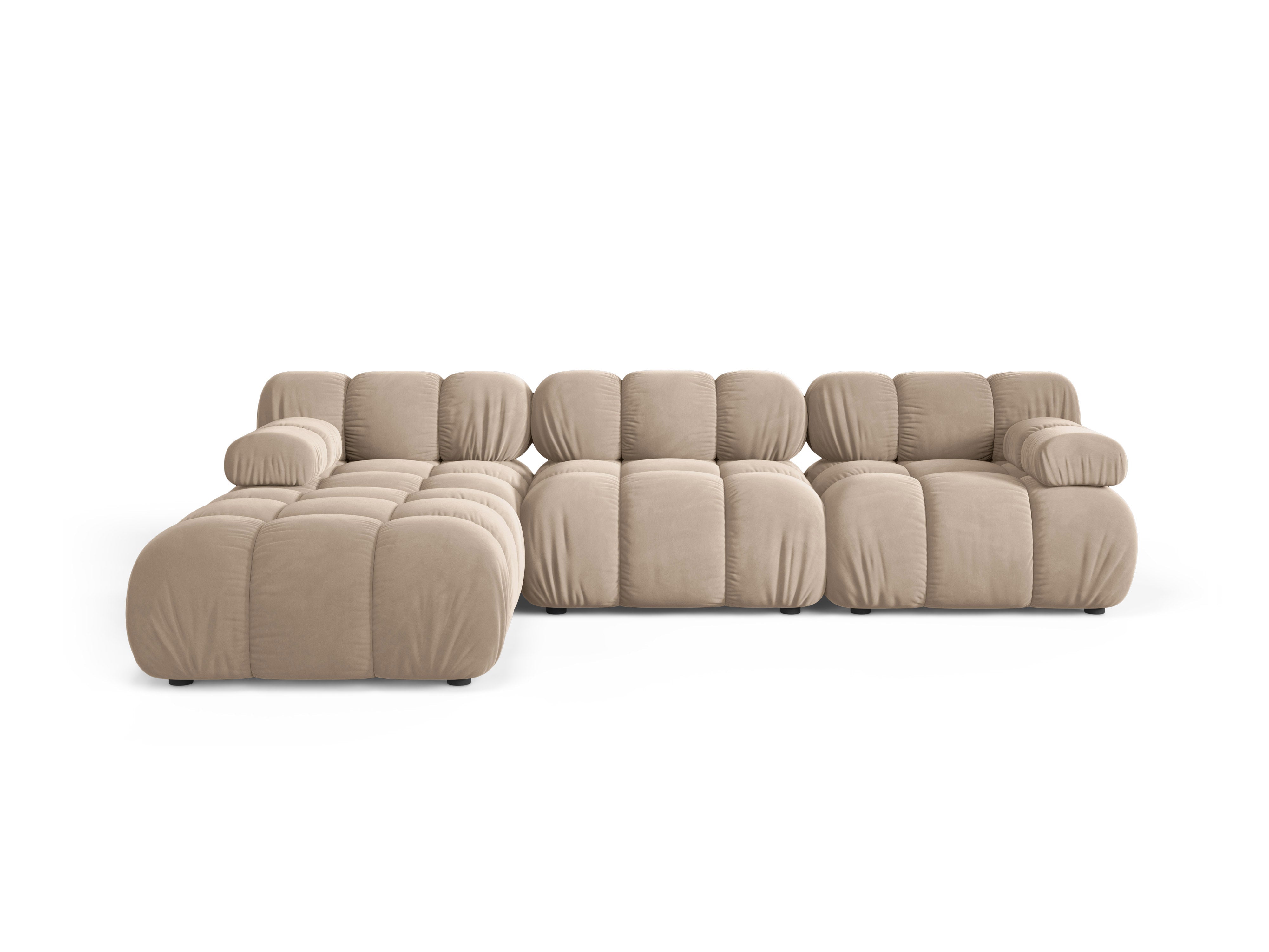 Universele hoekbank BELLIS in beige velours