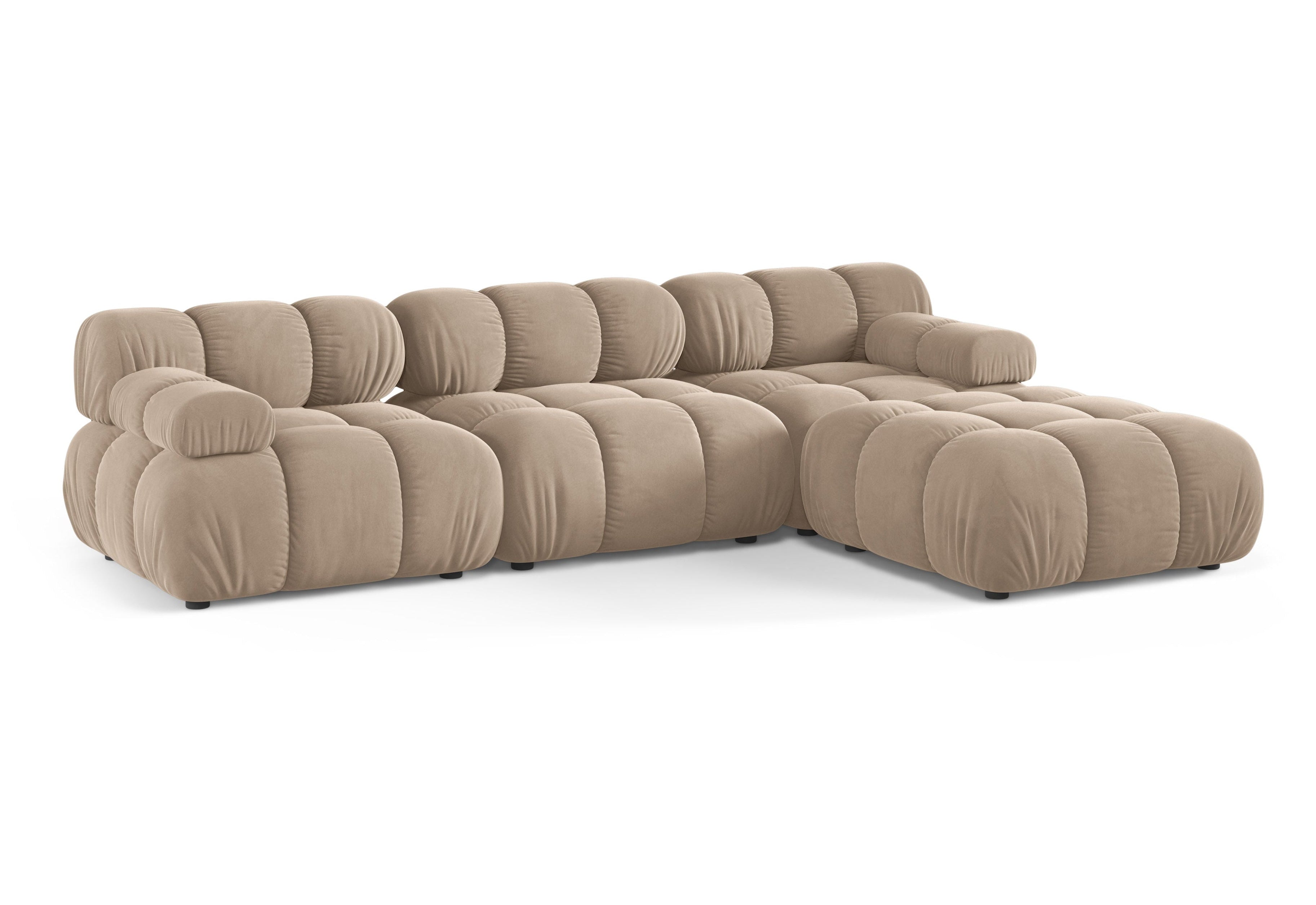 Universele hoekbank BELLIS in beige velours