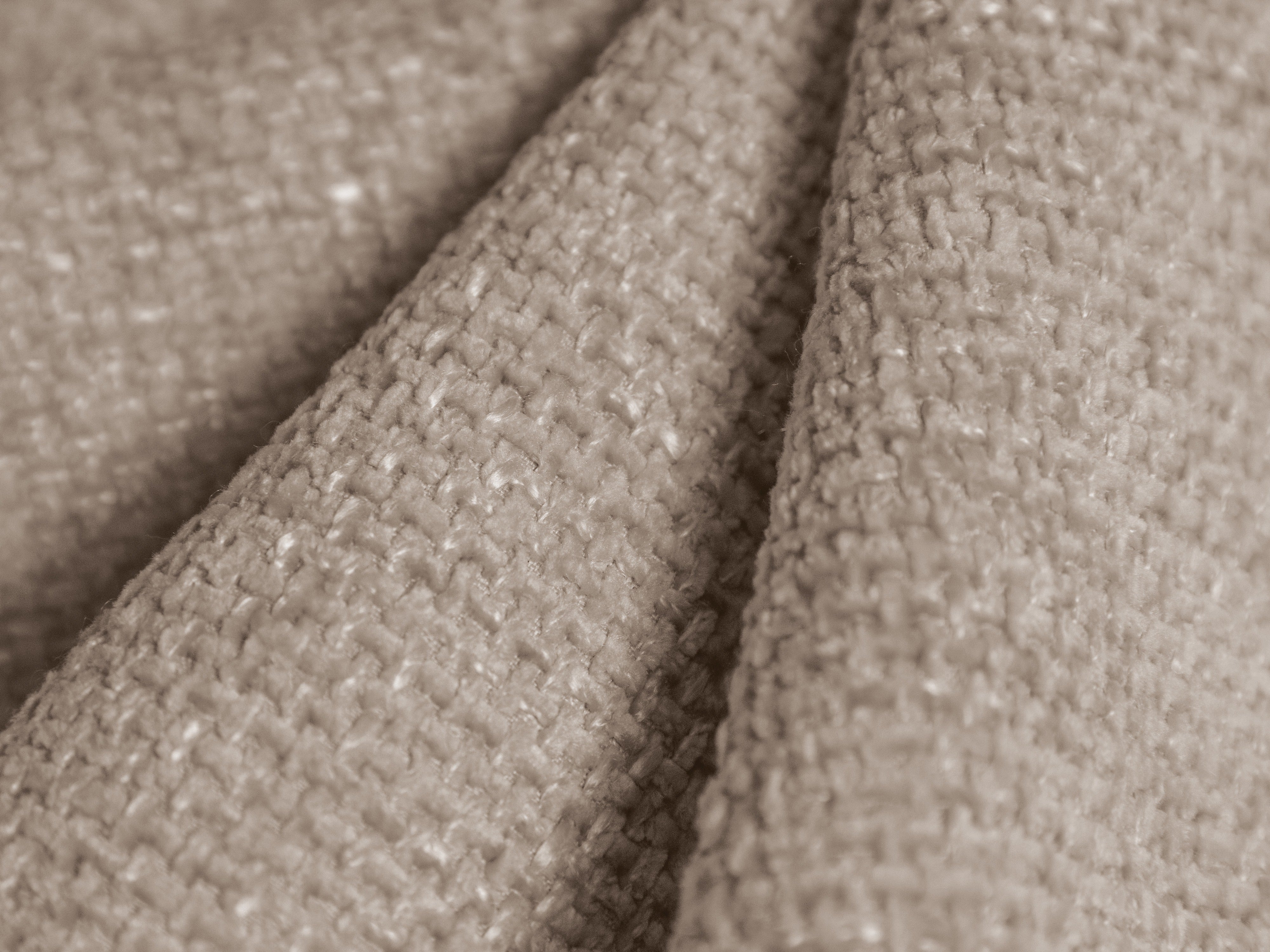 Modulaire bank met rechtszijdige armleuning en tafel voor 4 personen MILEY beige chenille zijdeachtig