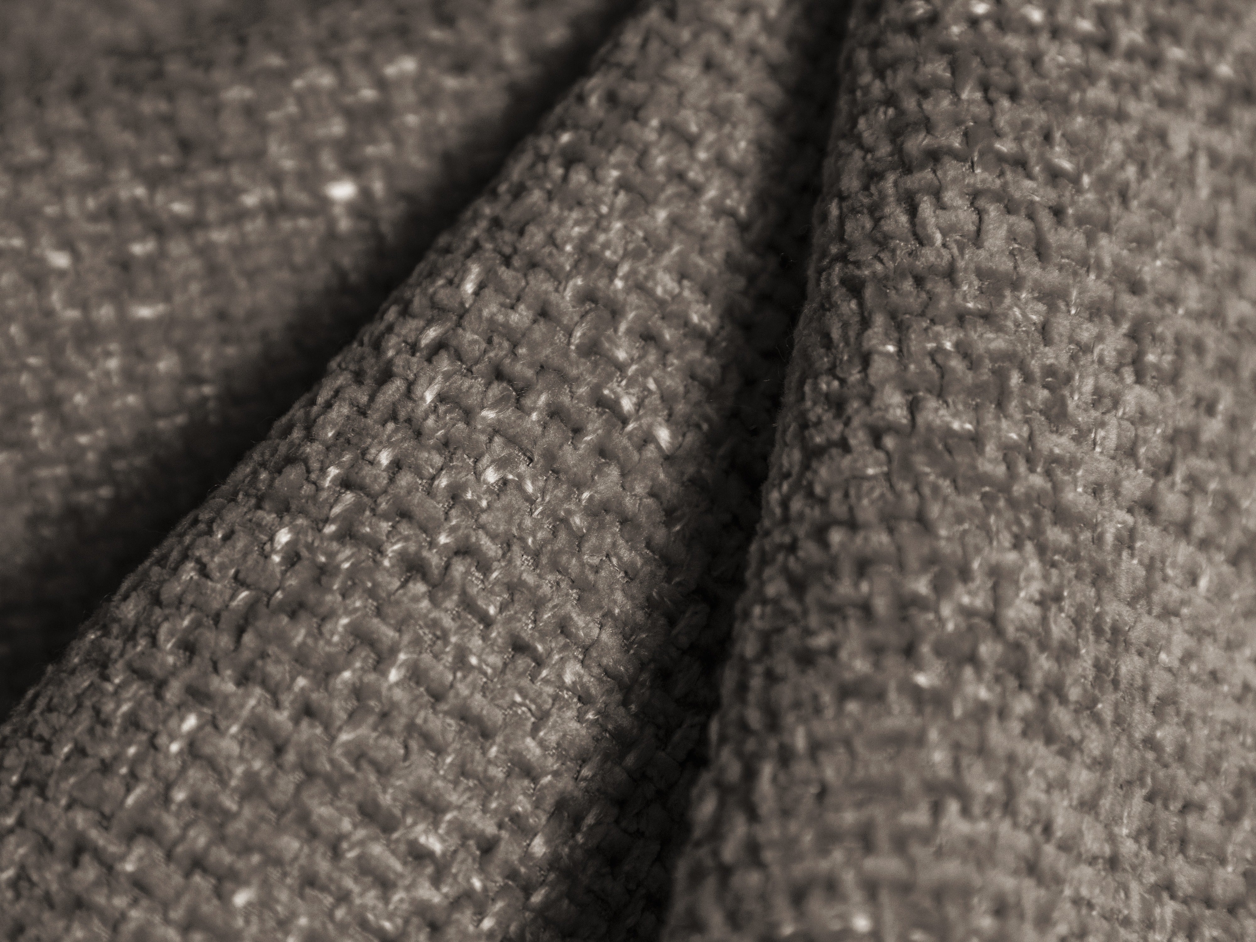 Modulaire bank met rechtszijdige armleuning en tafel voor 4 personen MILEY grijs chenille zijdeachtig