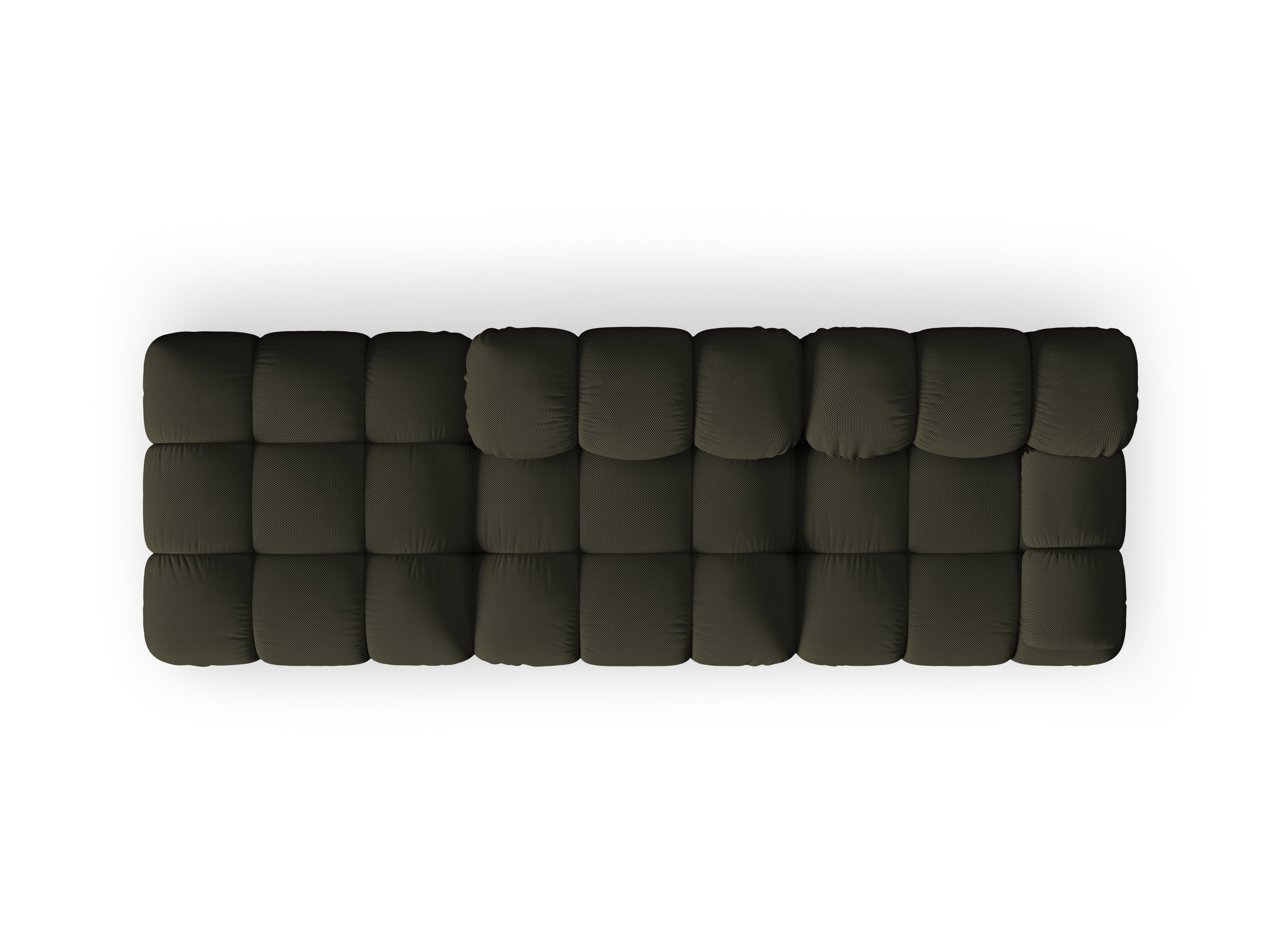 Modulaire open linker BELLIS bank in donkergroene 3D-stof