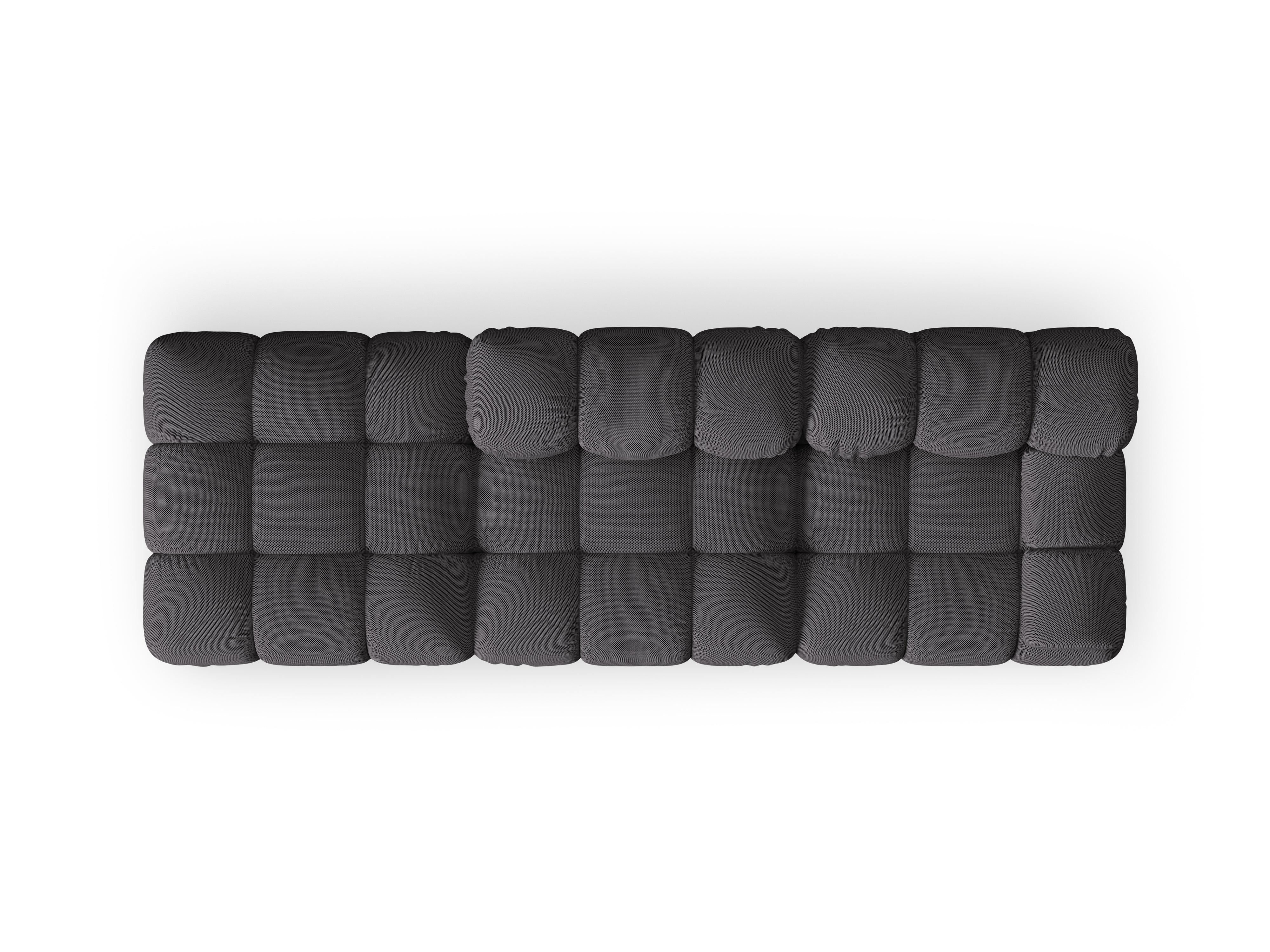 Modulaire open linker BELLIS bank in donkergrijze 3D-stof
