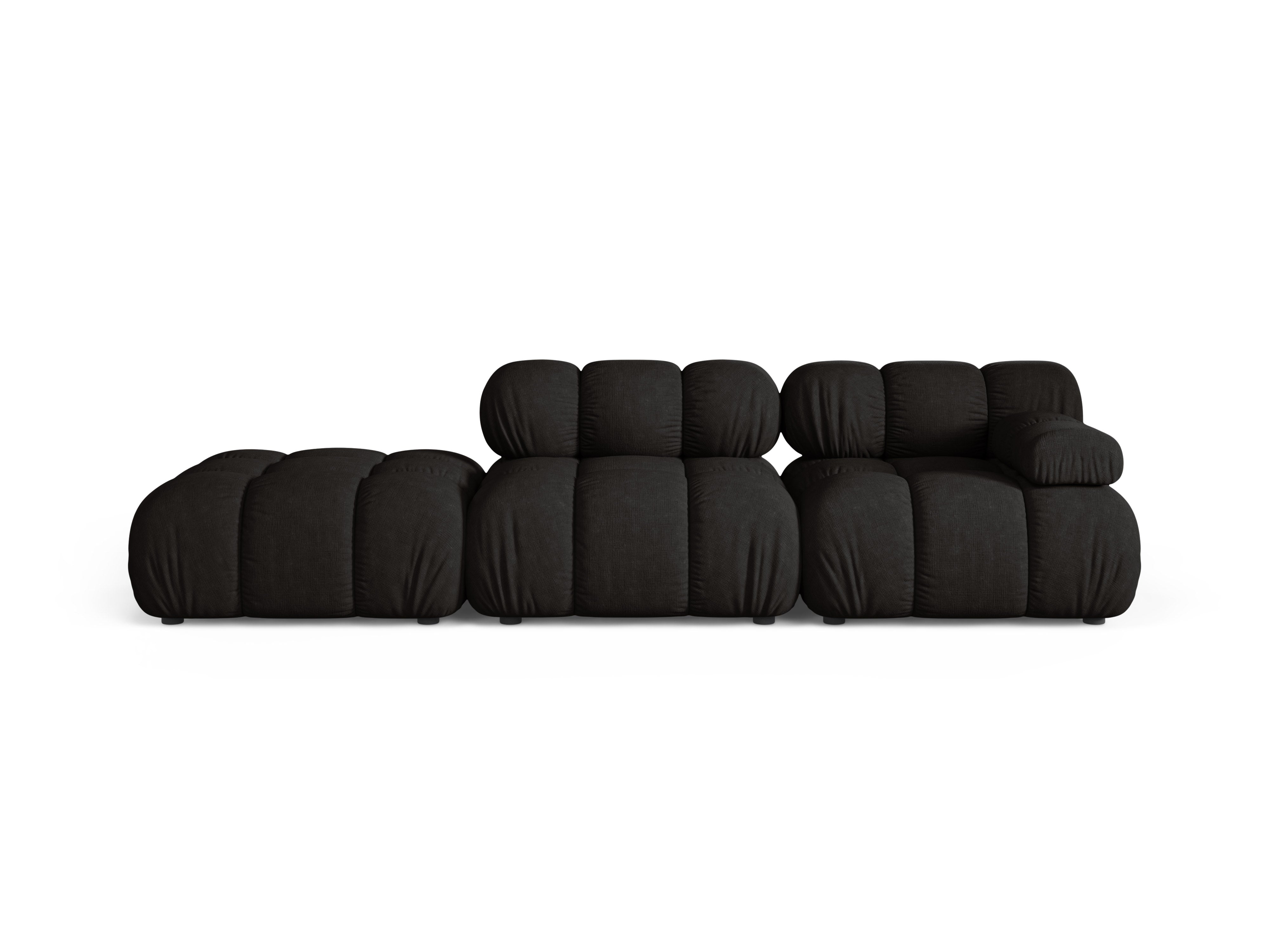 Modulaire open linker BELLIS bank met zwarte bekleding