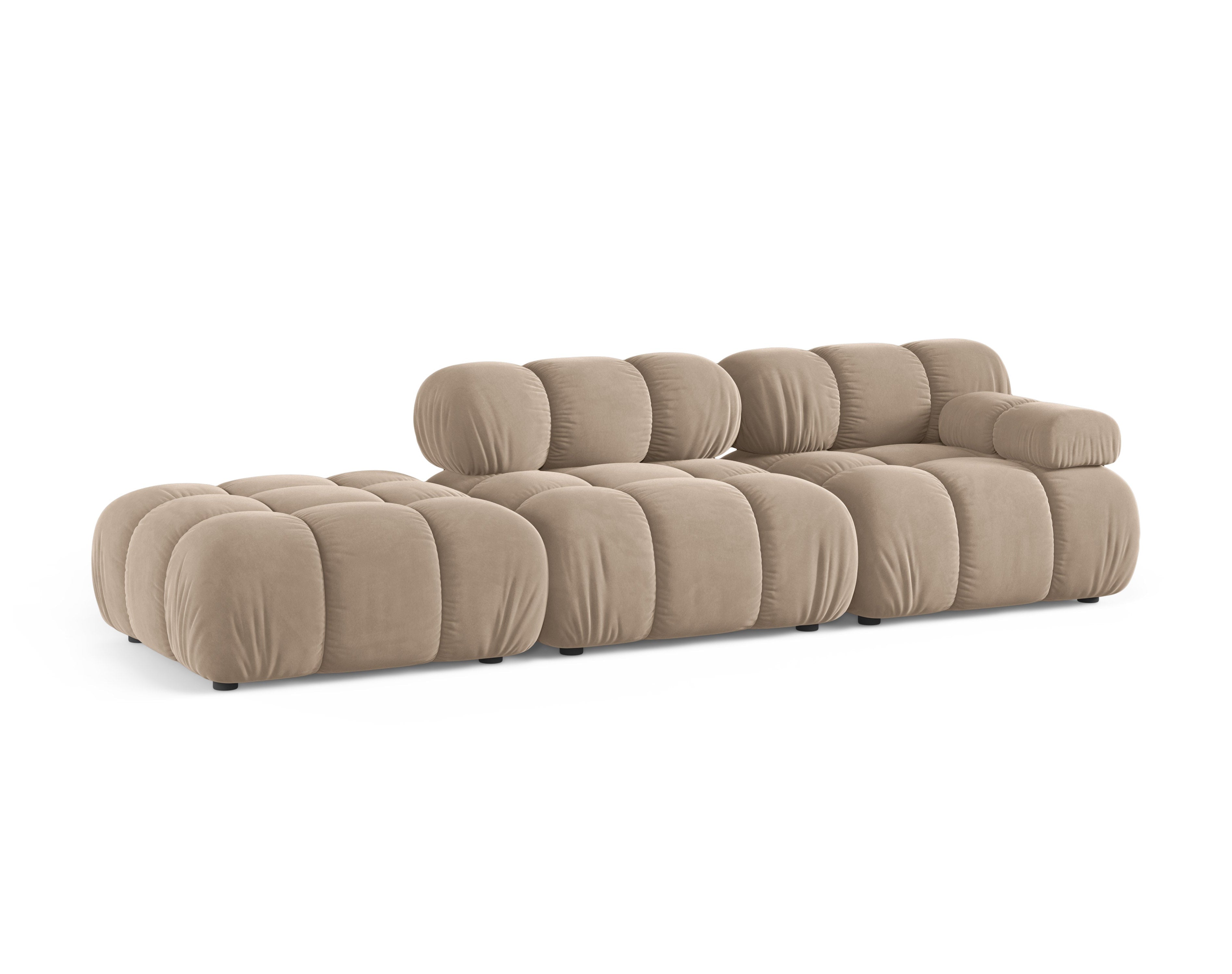 Modulaire open linker bank BELLIS beige velours