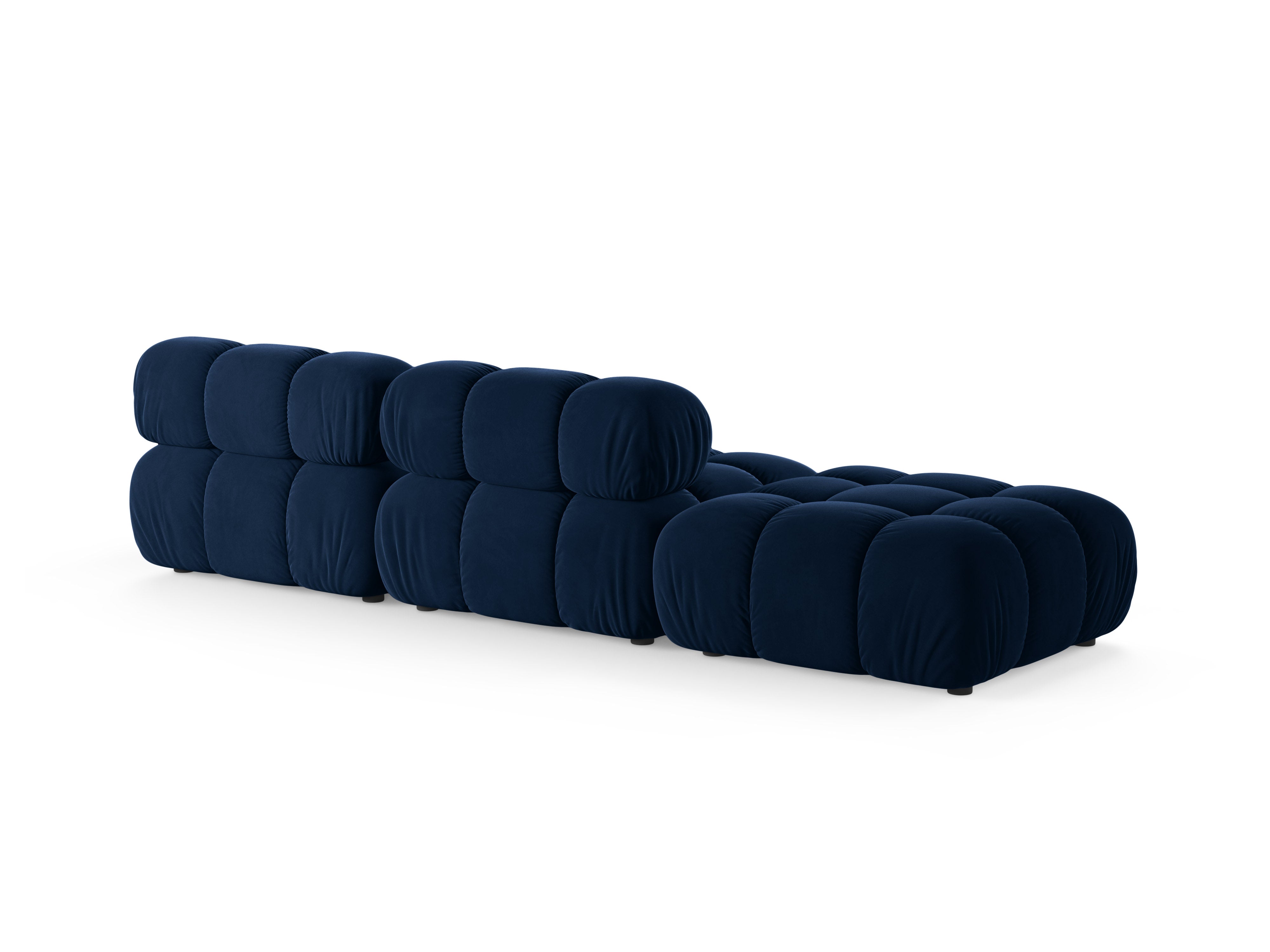 Modulaire fluwelen open linker BELLIS bank in koninklijk blauw