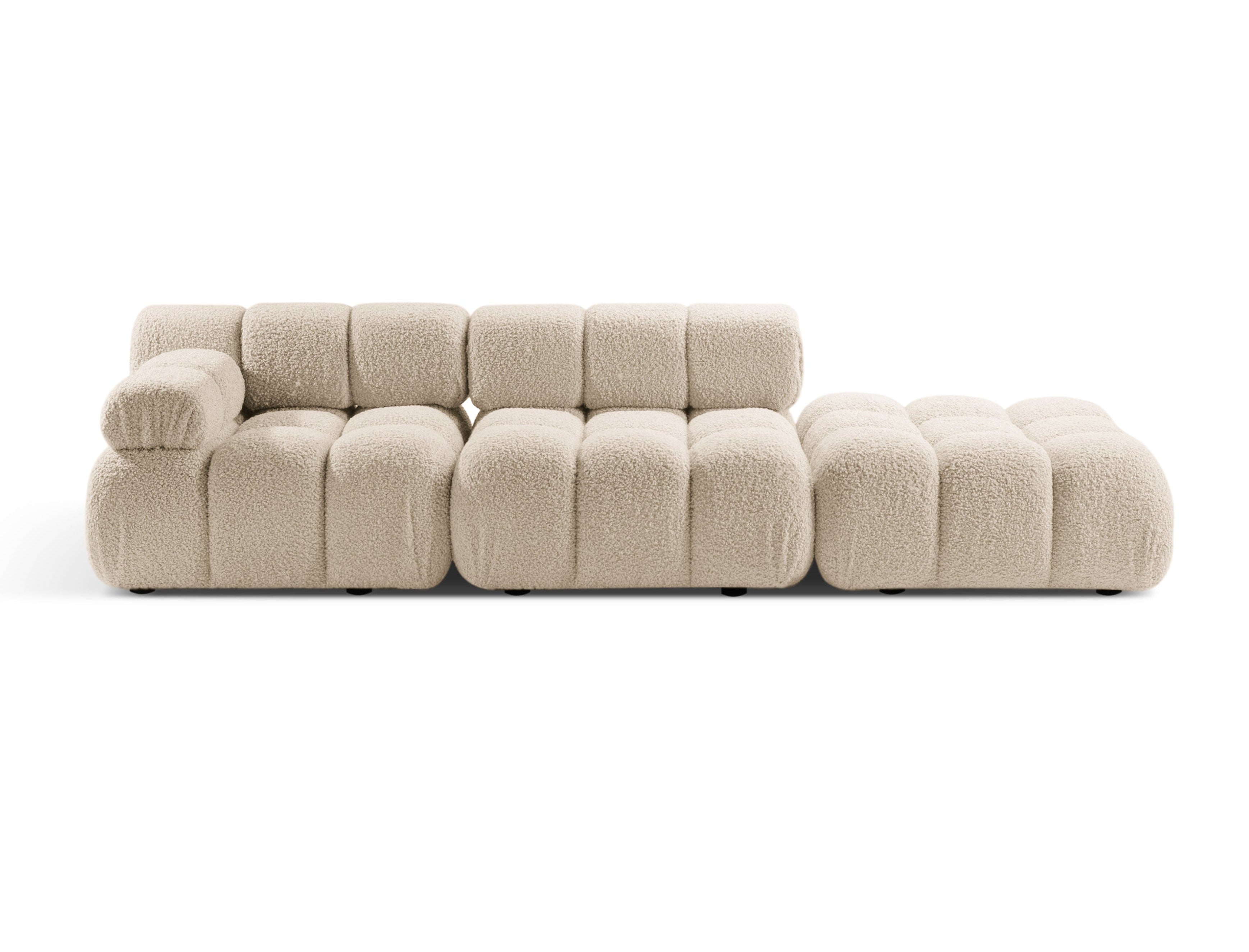 Modulaire open rechter BELLIS bank in beige bouclé