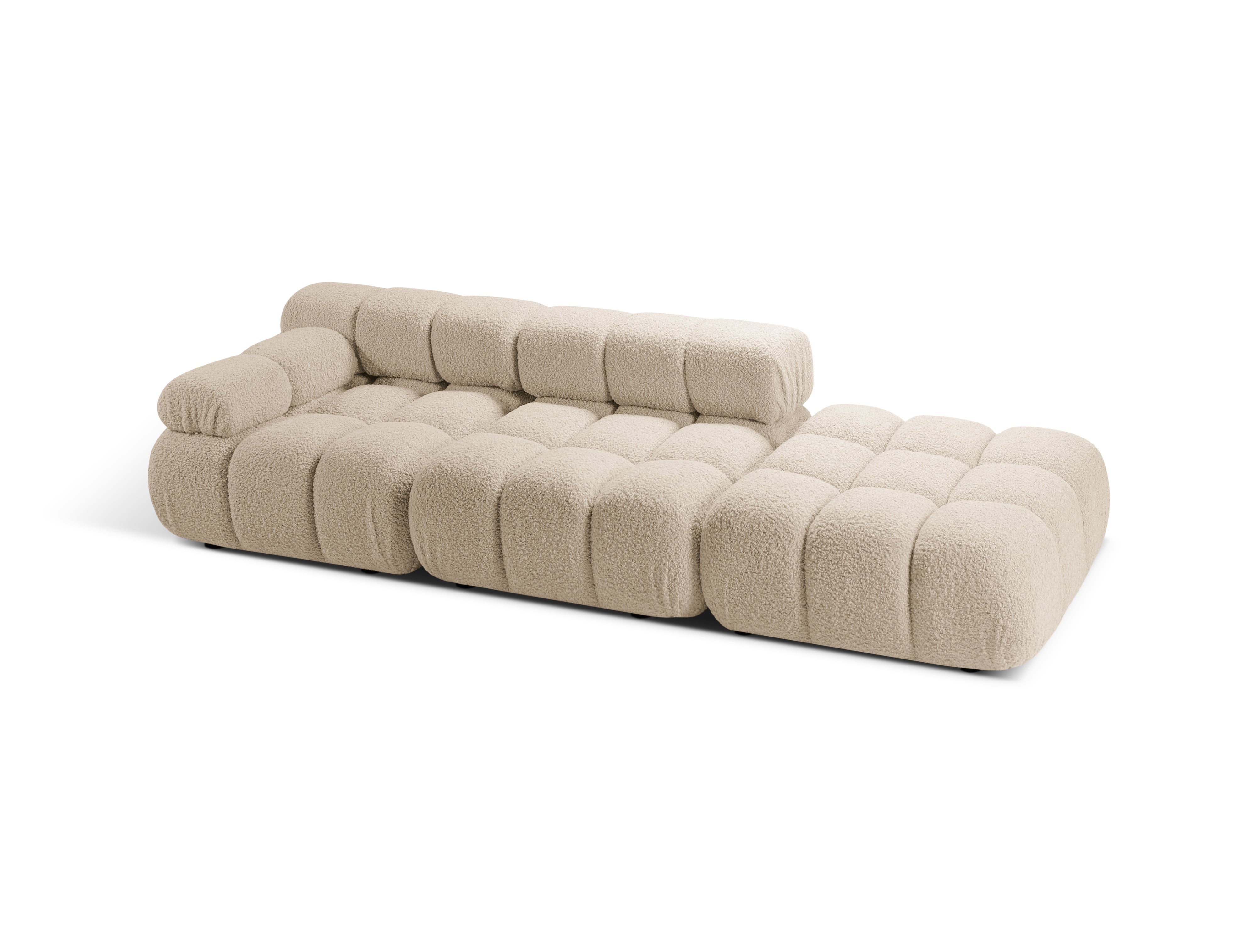 Modulaire open rechter BELLIS bank in beige bouclé