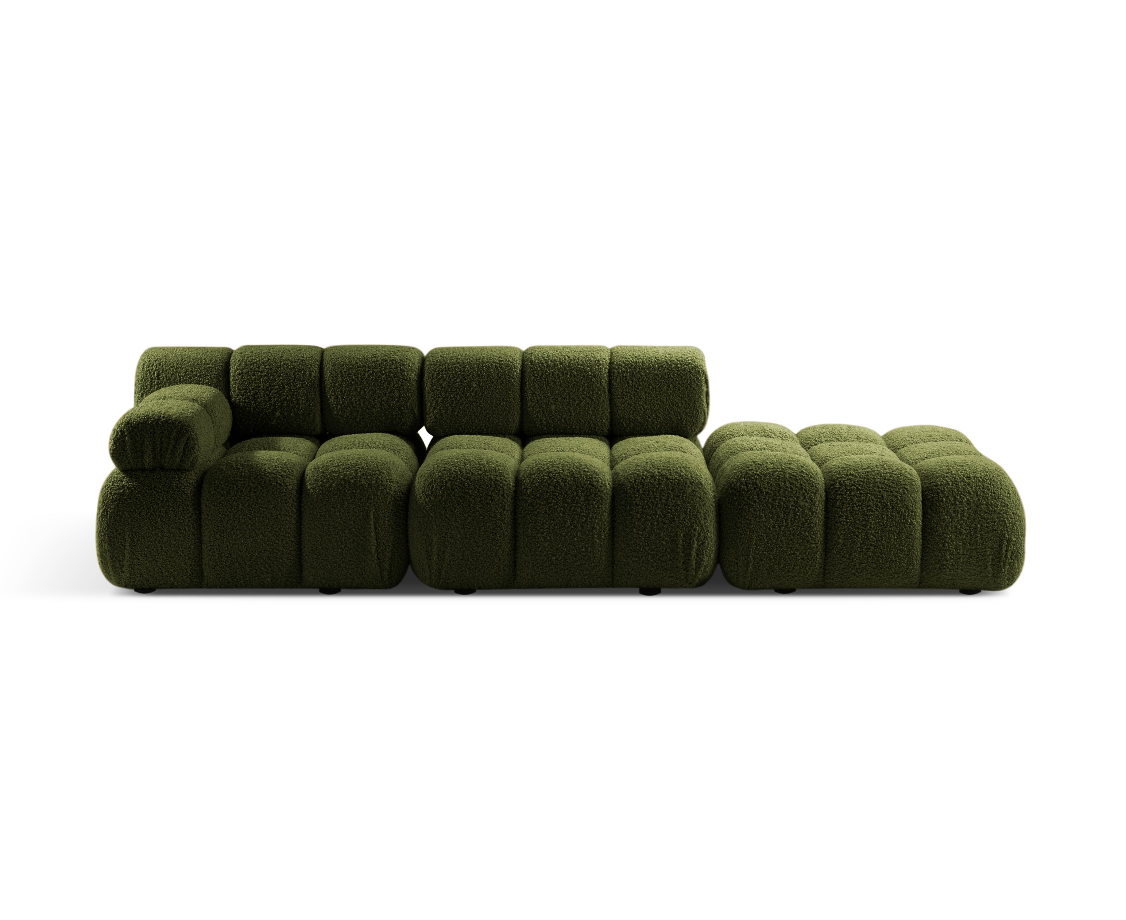 Modulaire open rechter BELLIS bank in groene boucle