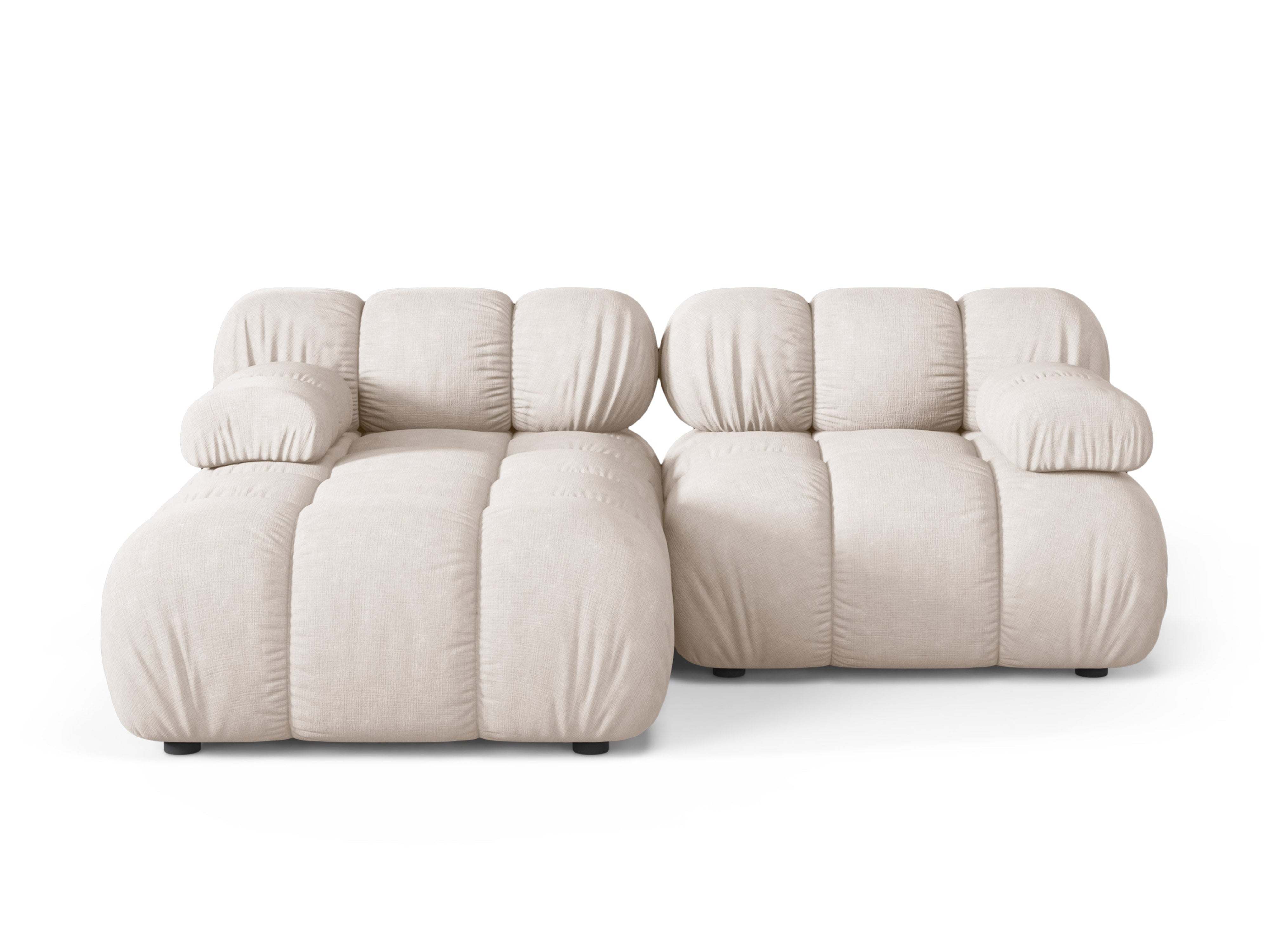 Beige 2-zits linksdraaiende BELLIS hoekbank
