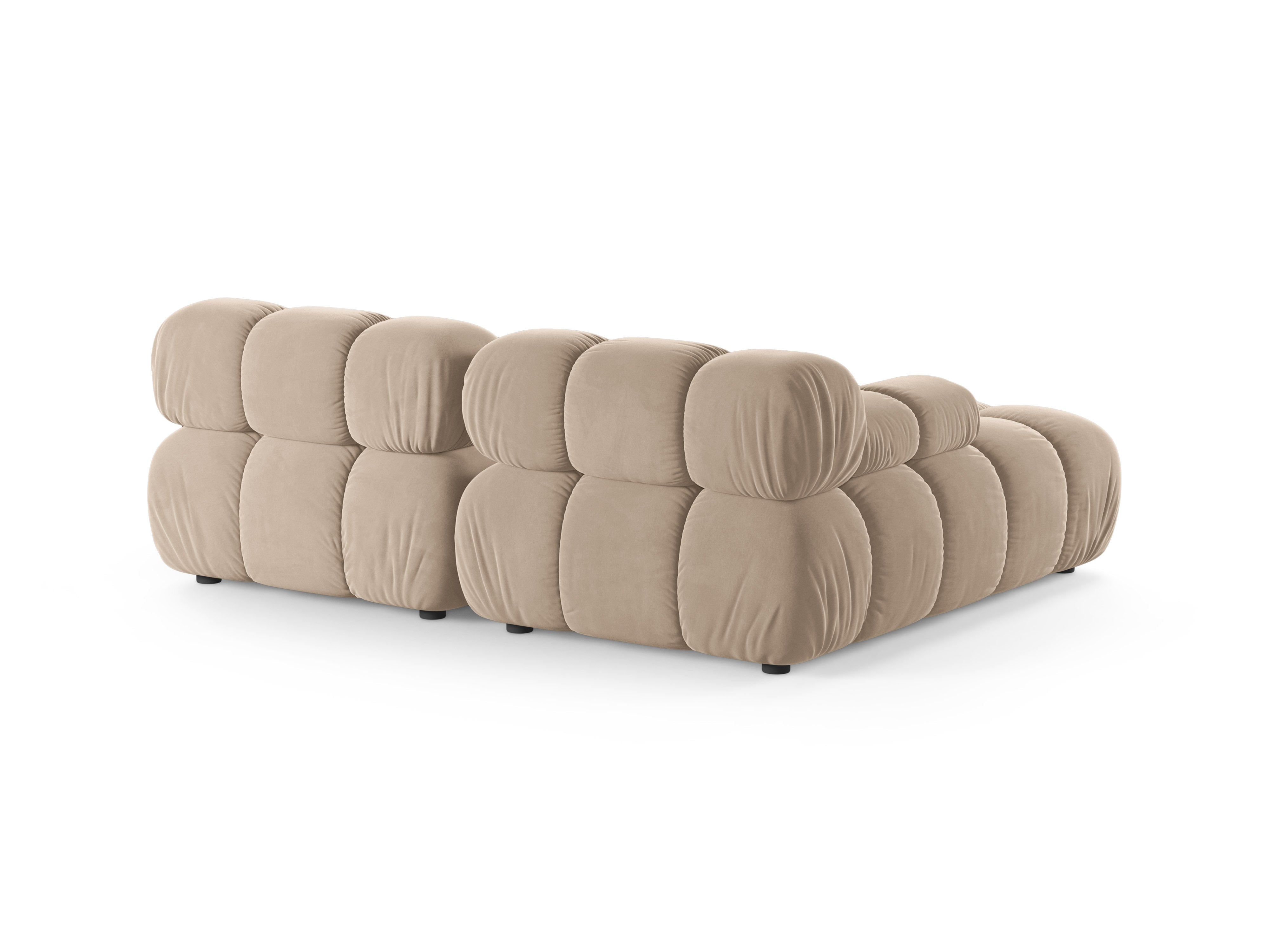 Tweepersoons linkerhoekbank BELLIS in beige fluweel