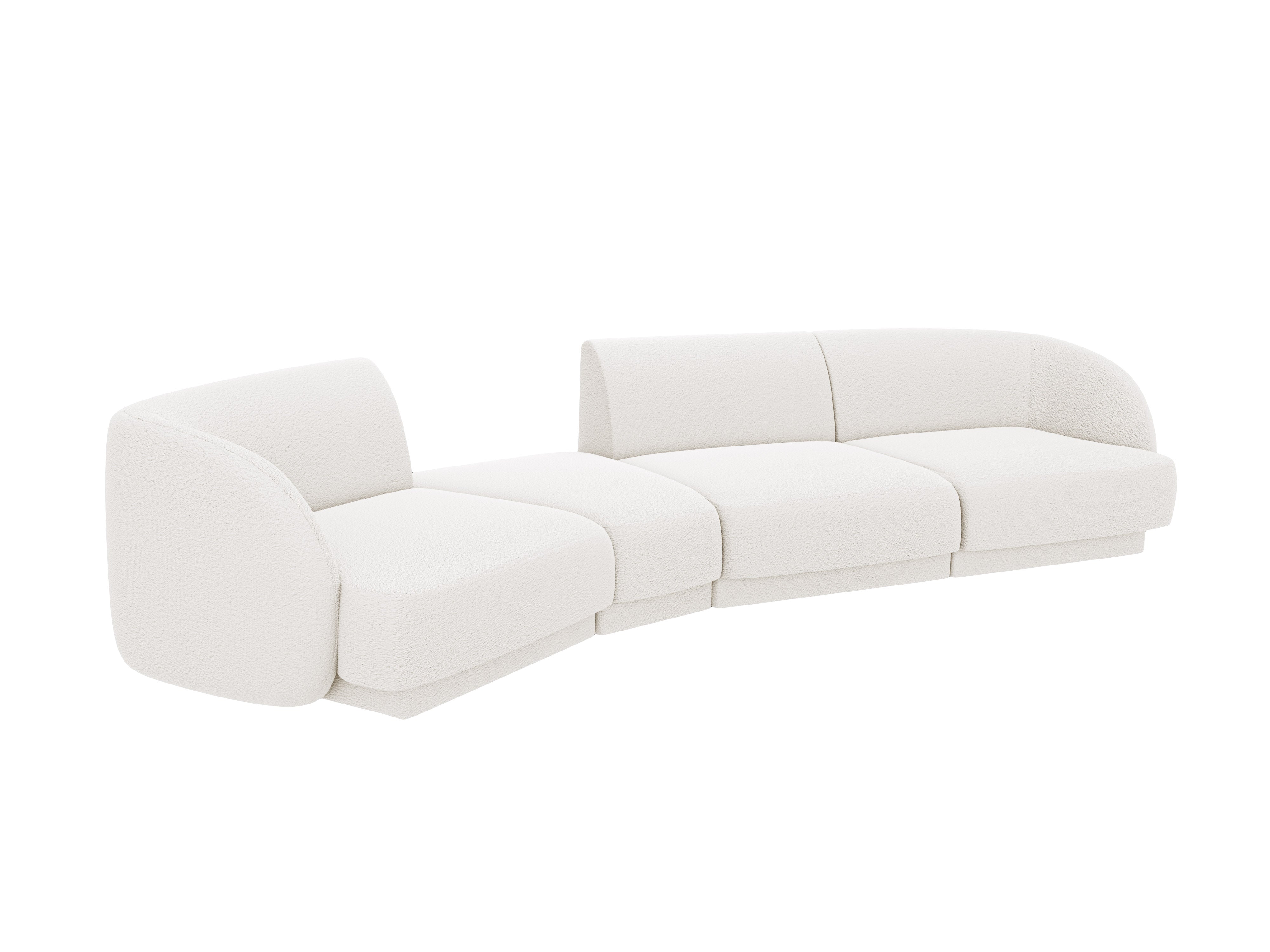Left-facing modular sofa for 6 people MILEY white boucle