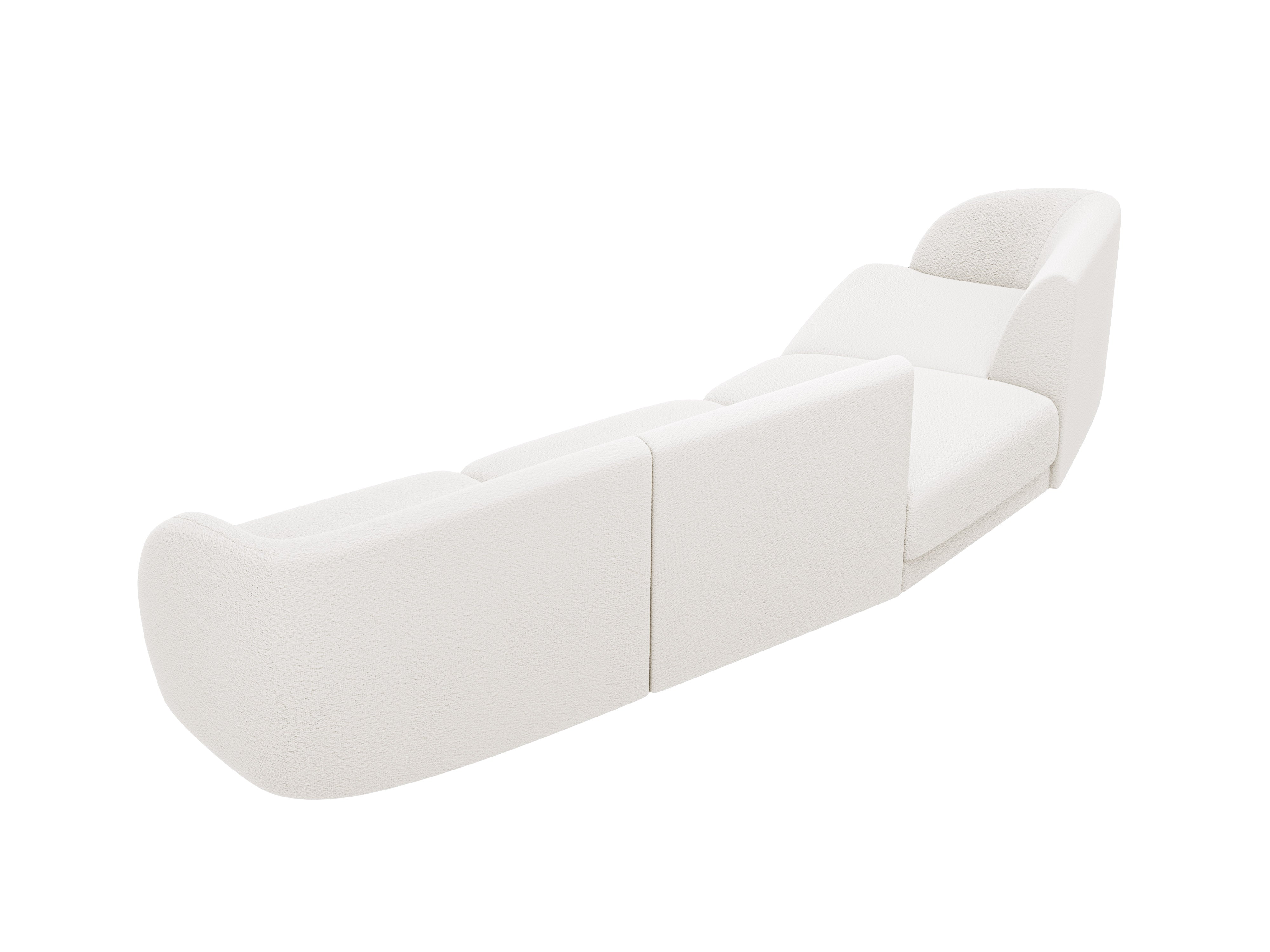 Left-facing modular sofa for 6 people MILEY white boucle