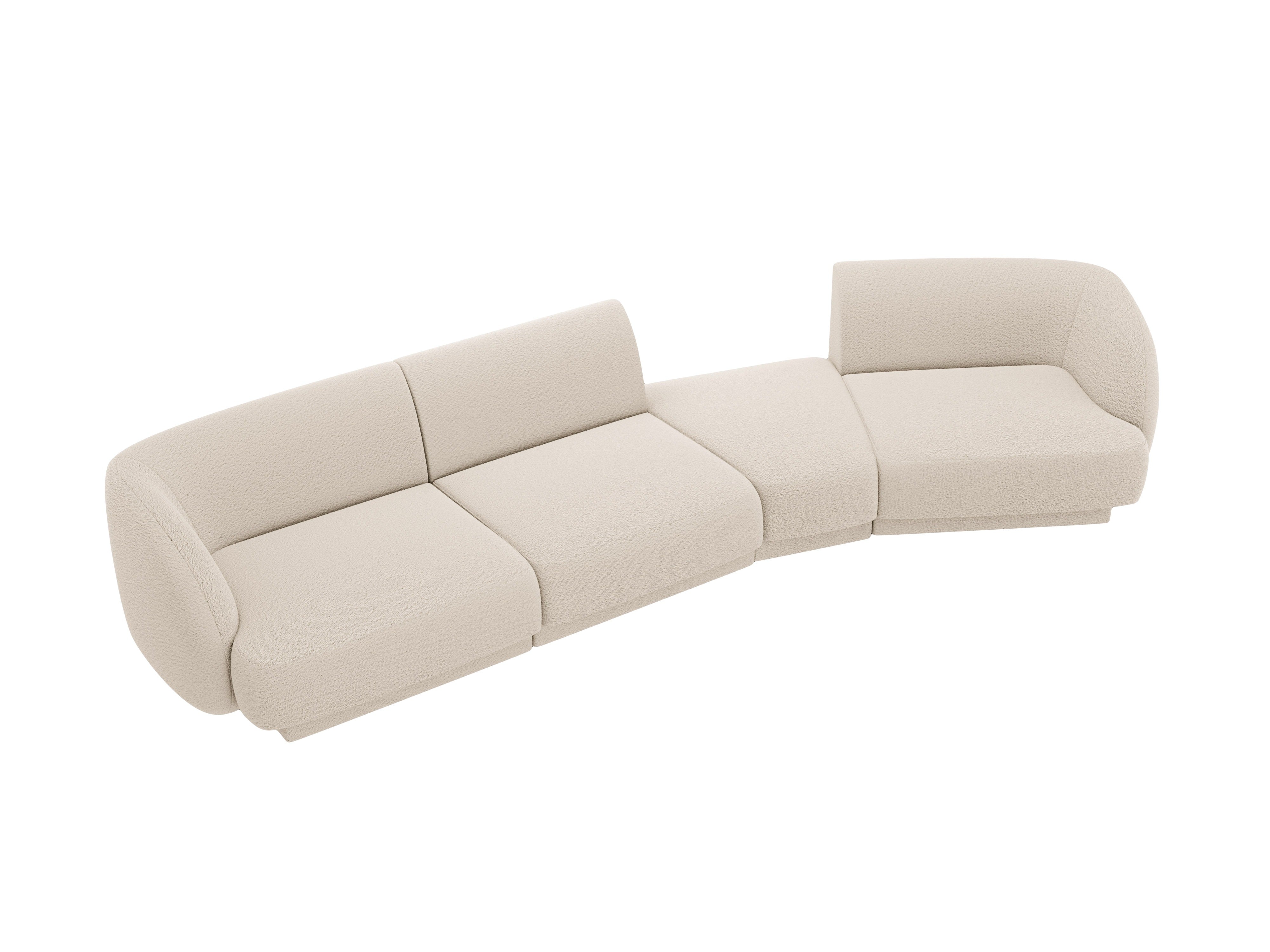 Right-facing modular sofa for 6 people MILEY beige boucle
