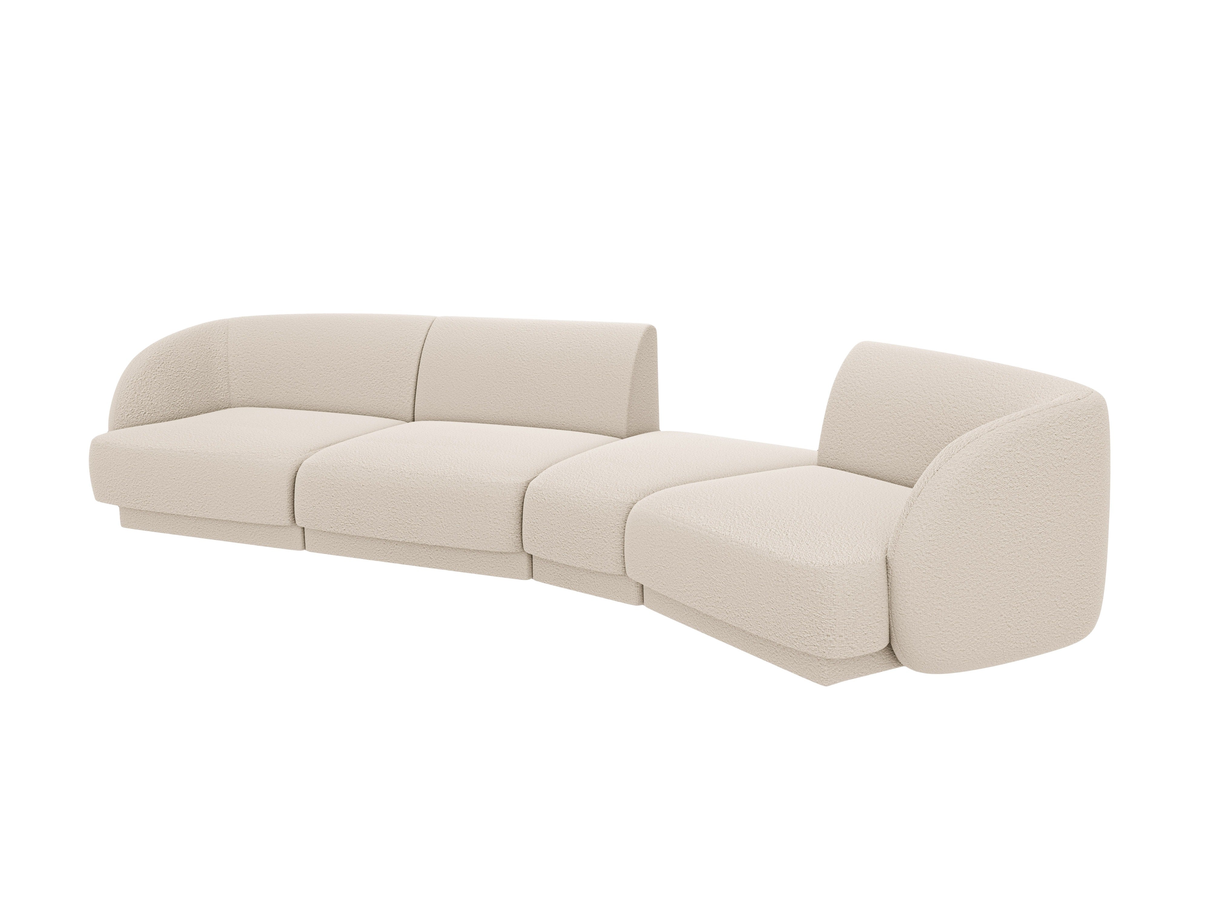 Right-facing modular sofa for 6 people MILEY beige boucle
