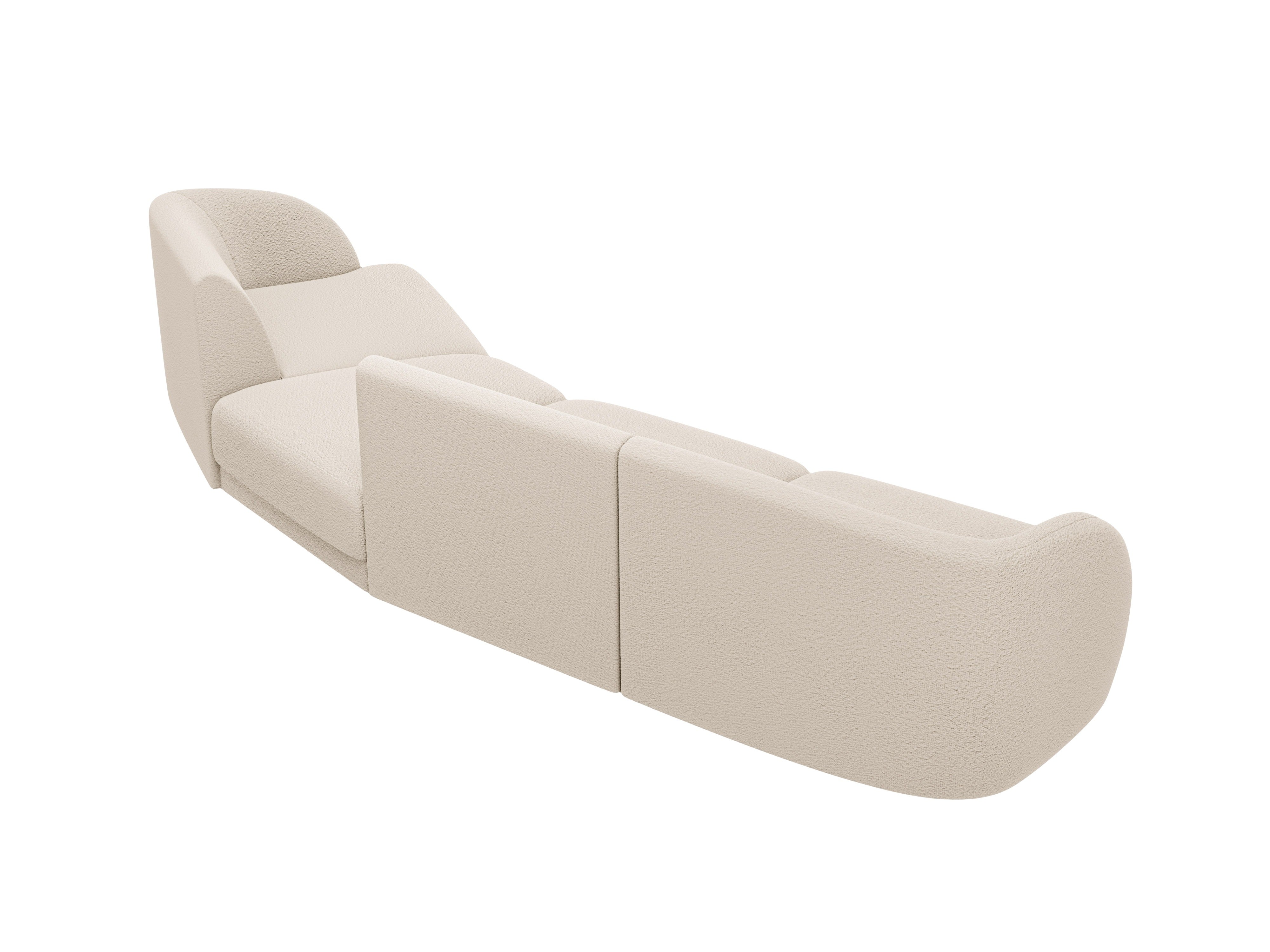 Right-facing modular sofa for 6 people MILEY beige boucle
