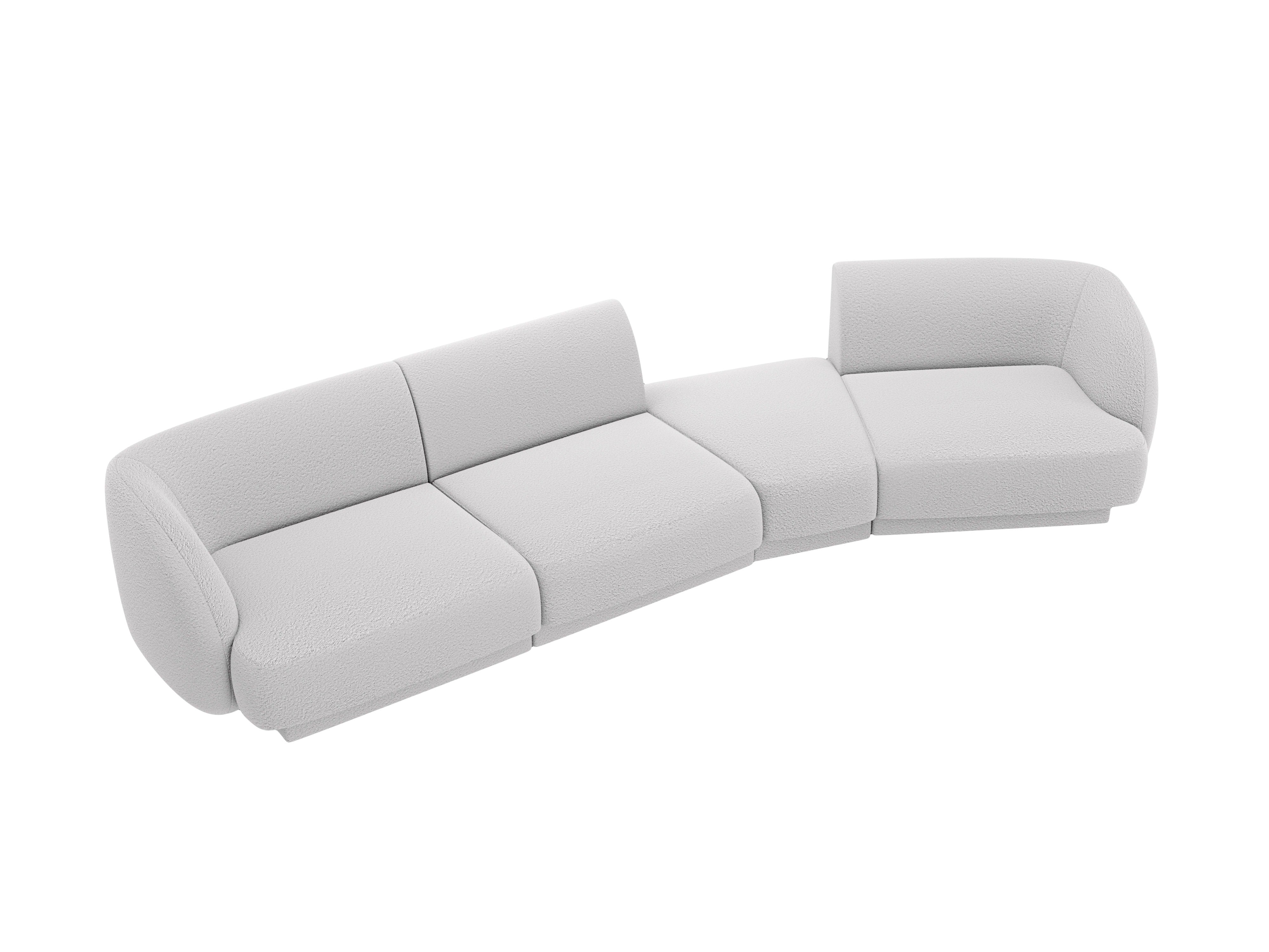 Right-facing modular sofa for 6 people MILEY light gray boucle