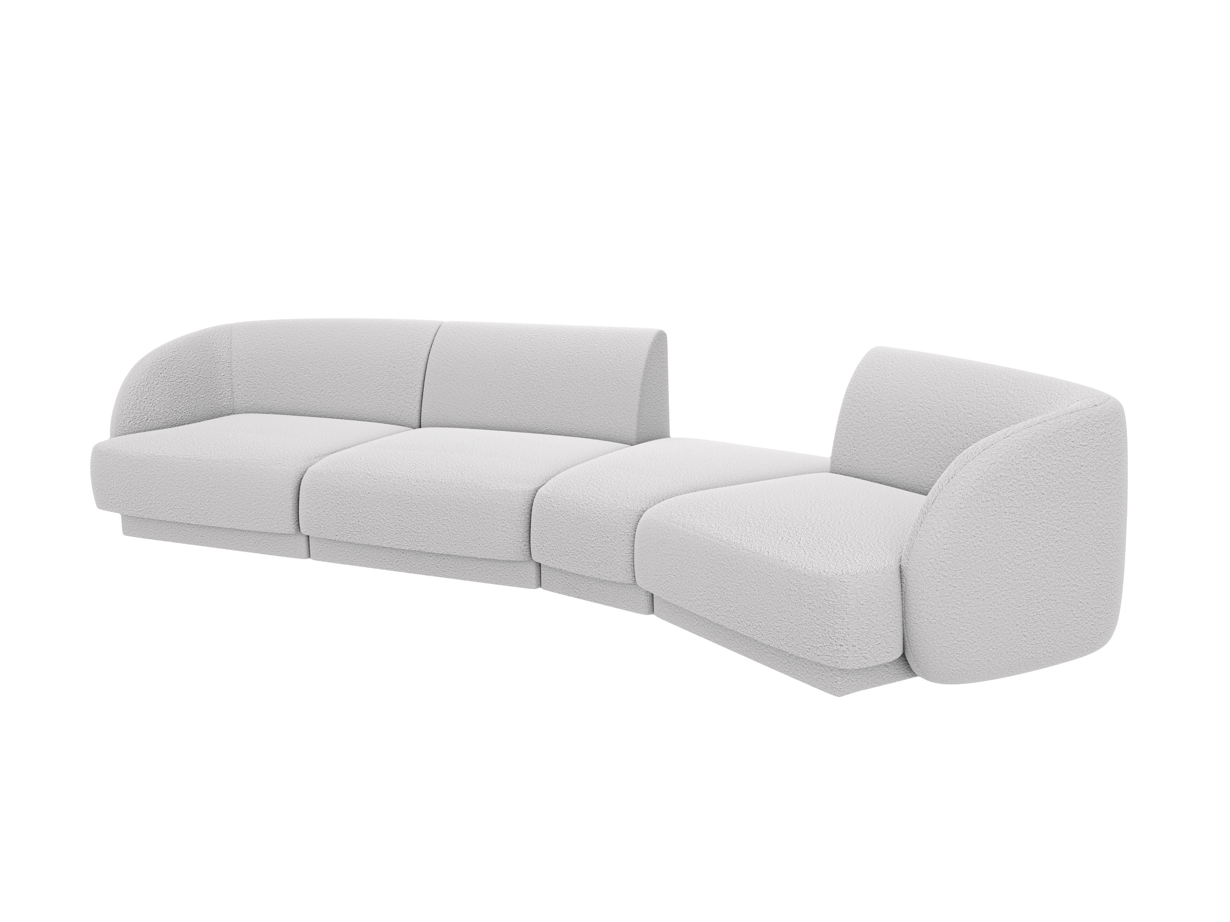 Right-facing modular sofa for 6 people MILEY light gray boucle