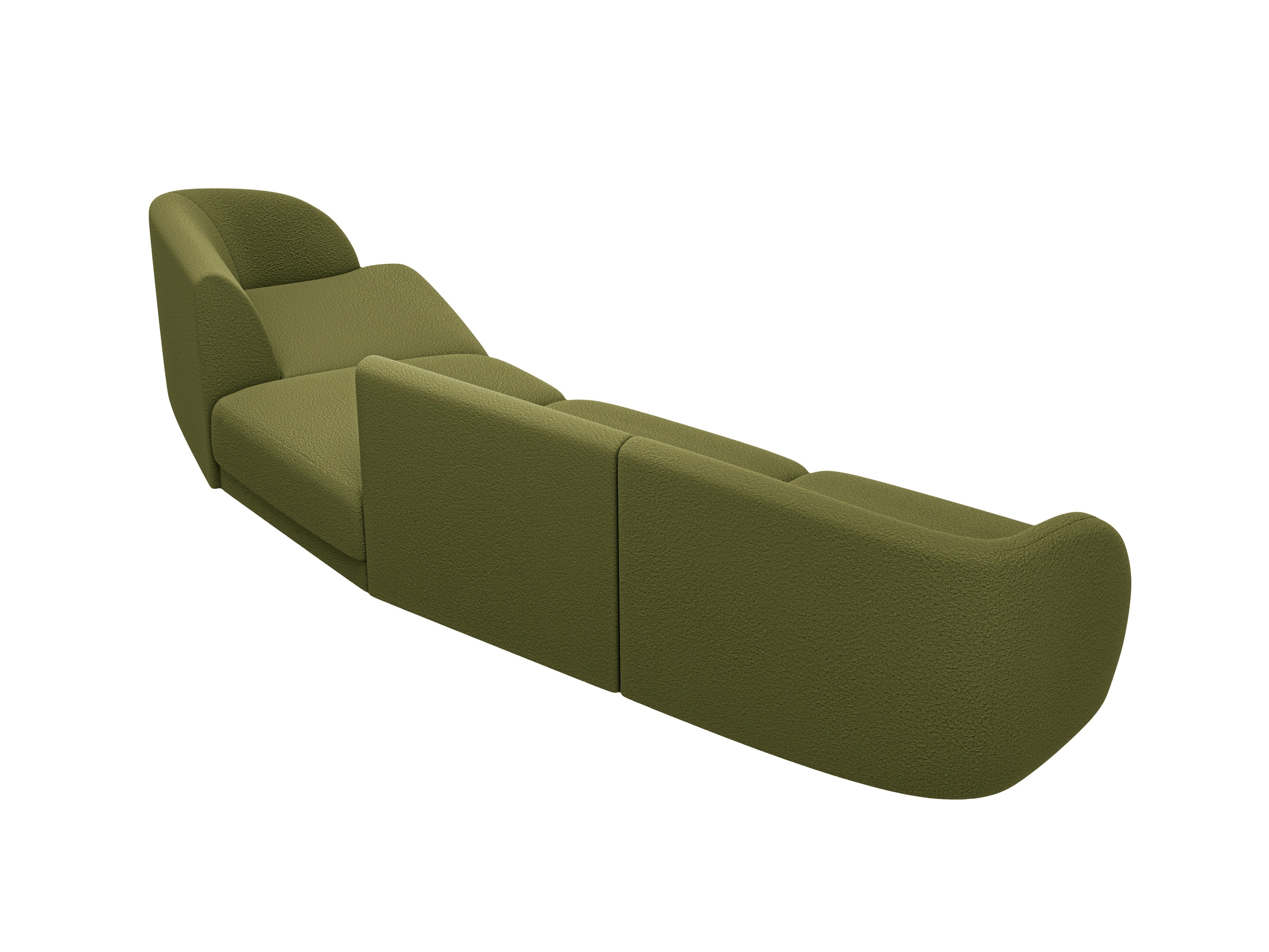Right-facing modular sofa for 6 people MILEY green boucle