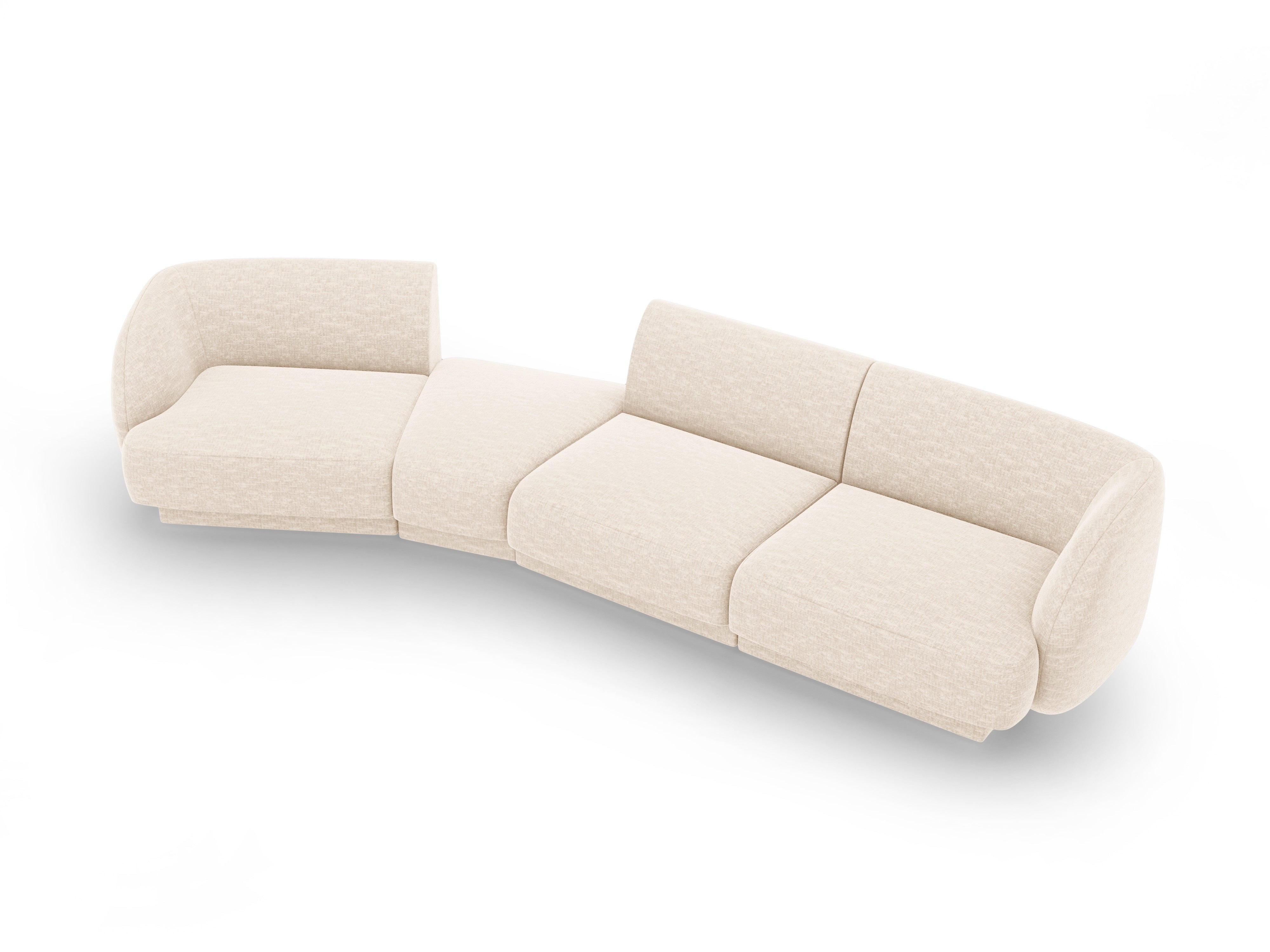 Left-facing modular sofa for 6 people MILEY ivory chenille