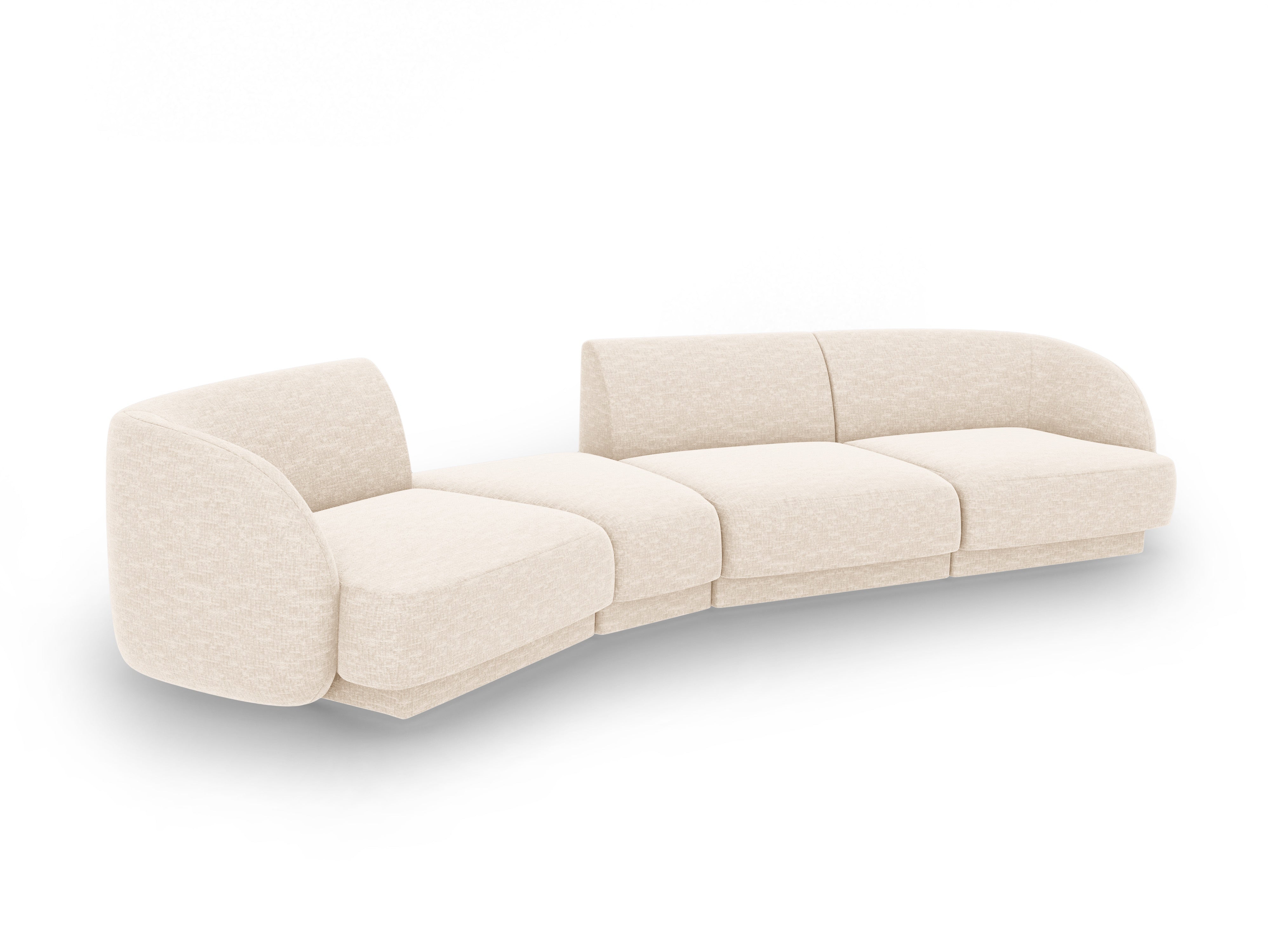 Left-facing modular sofa for 6 people MILEY ivory chenille