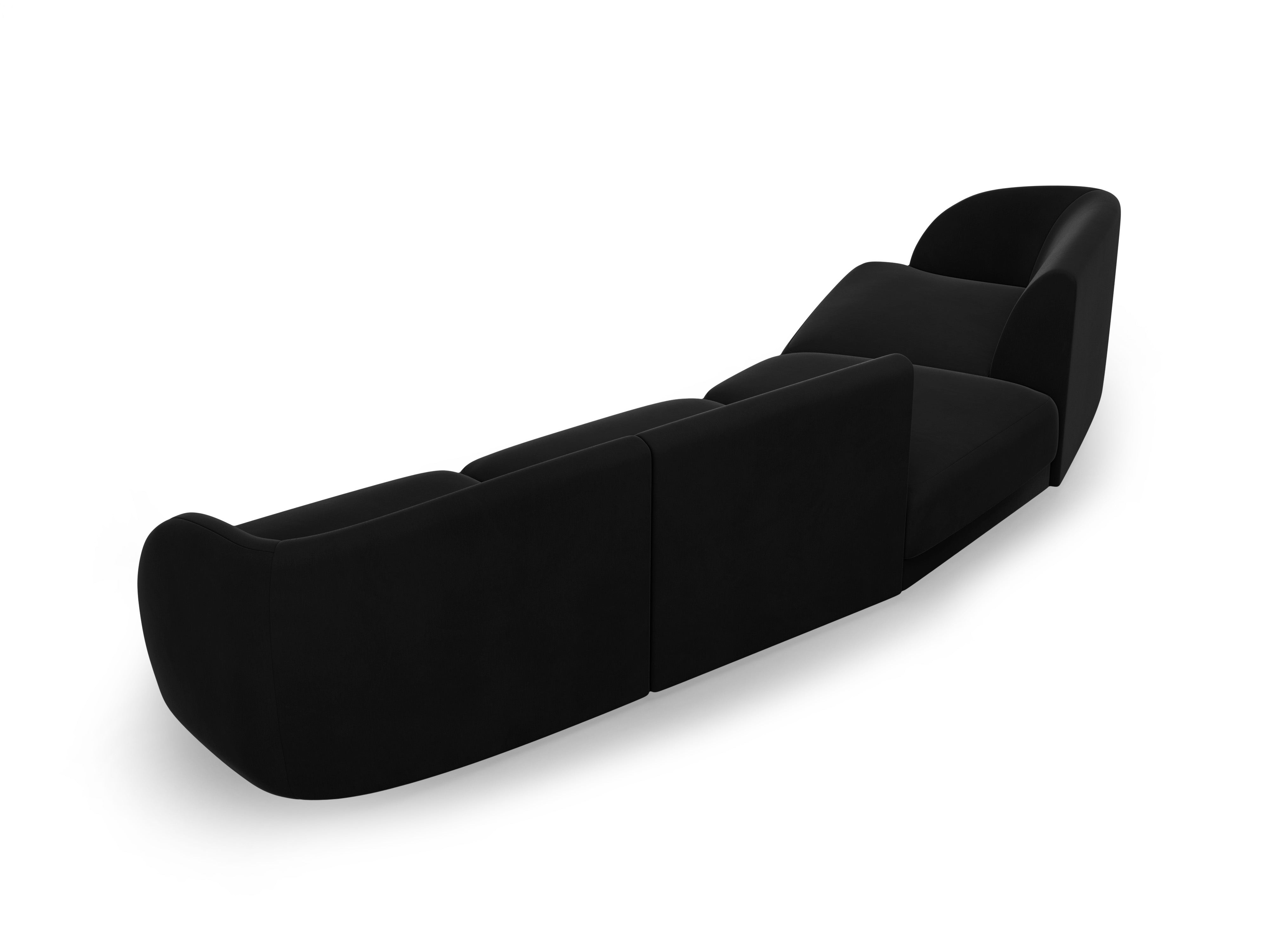 Left-facing modular velvet sofa for 6 people MILEY black