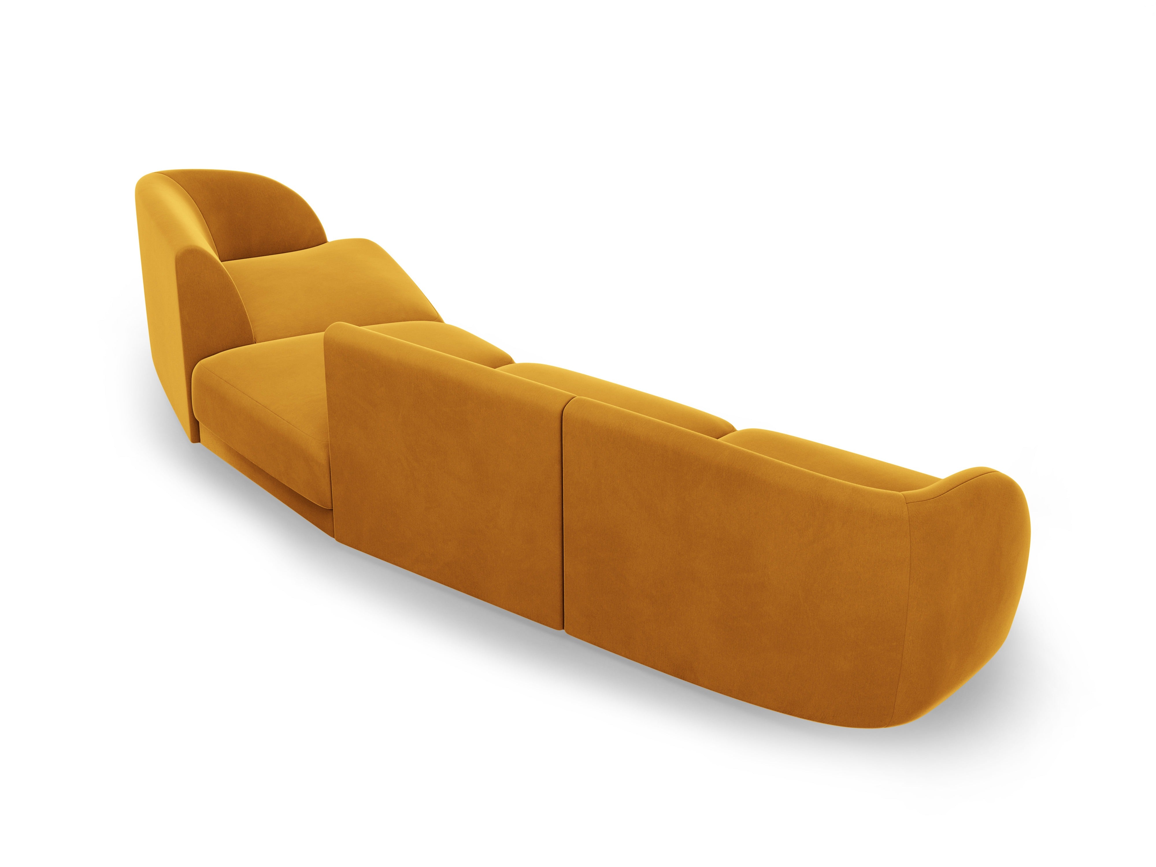 Right-facing modular velvet sofa for 6 people MILEY yellow