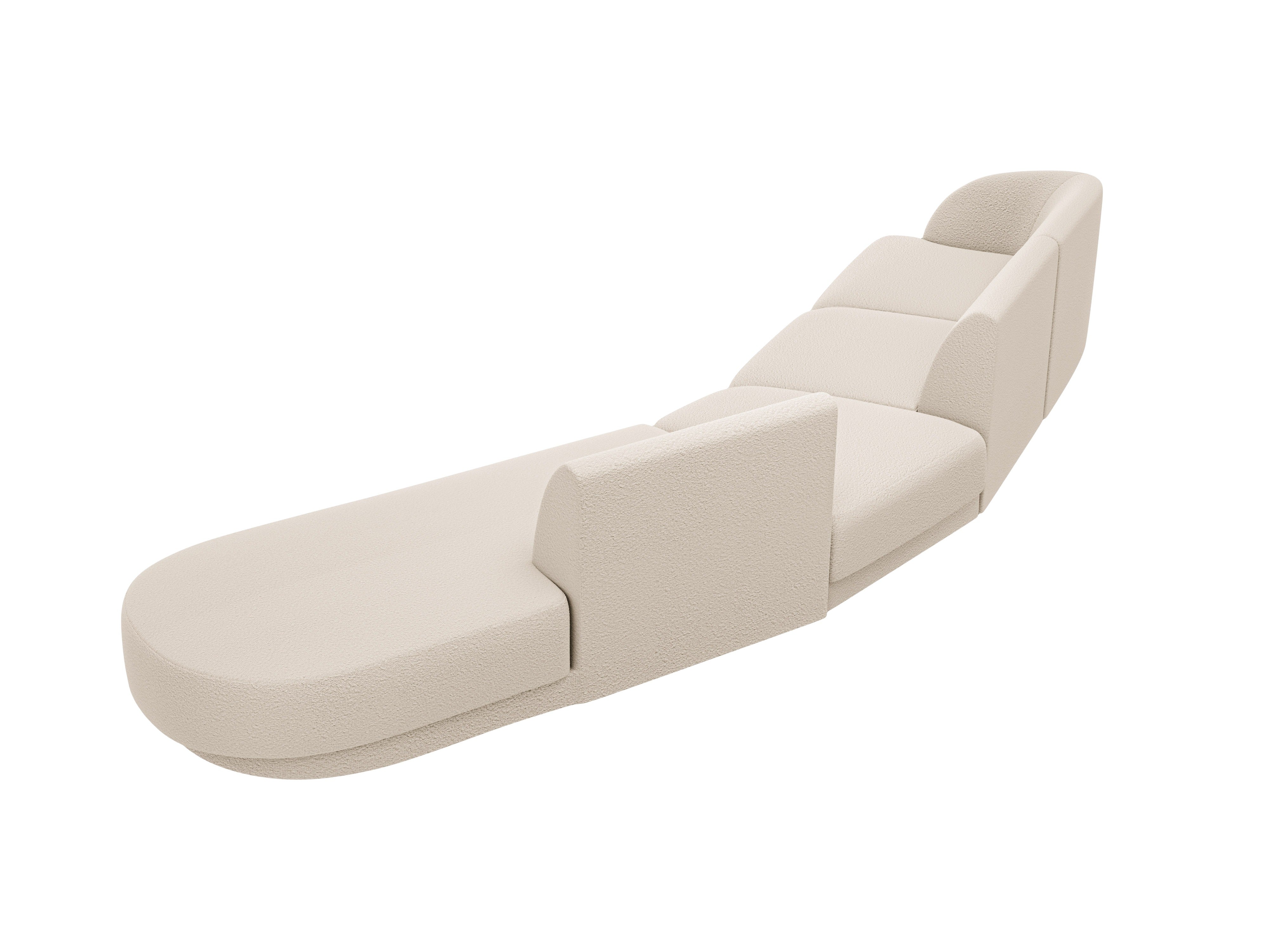 Right-facing modular corner sofa for 7 people MILEY beige boucle