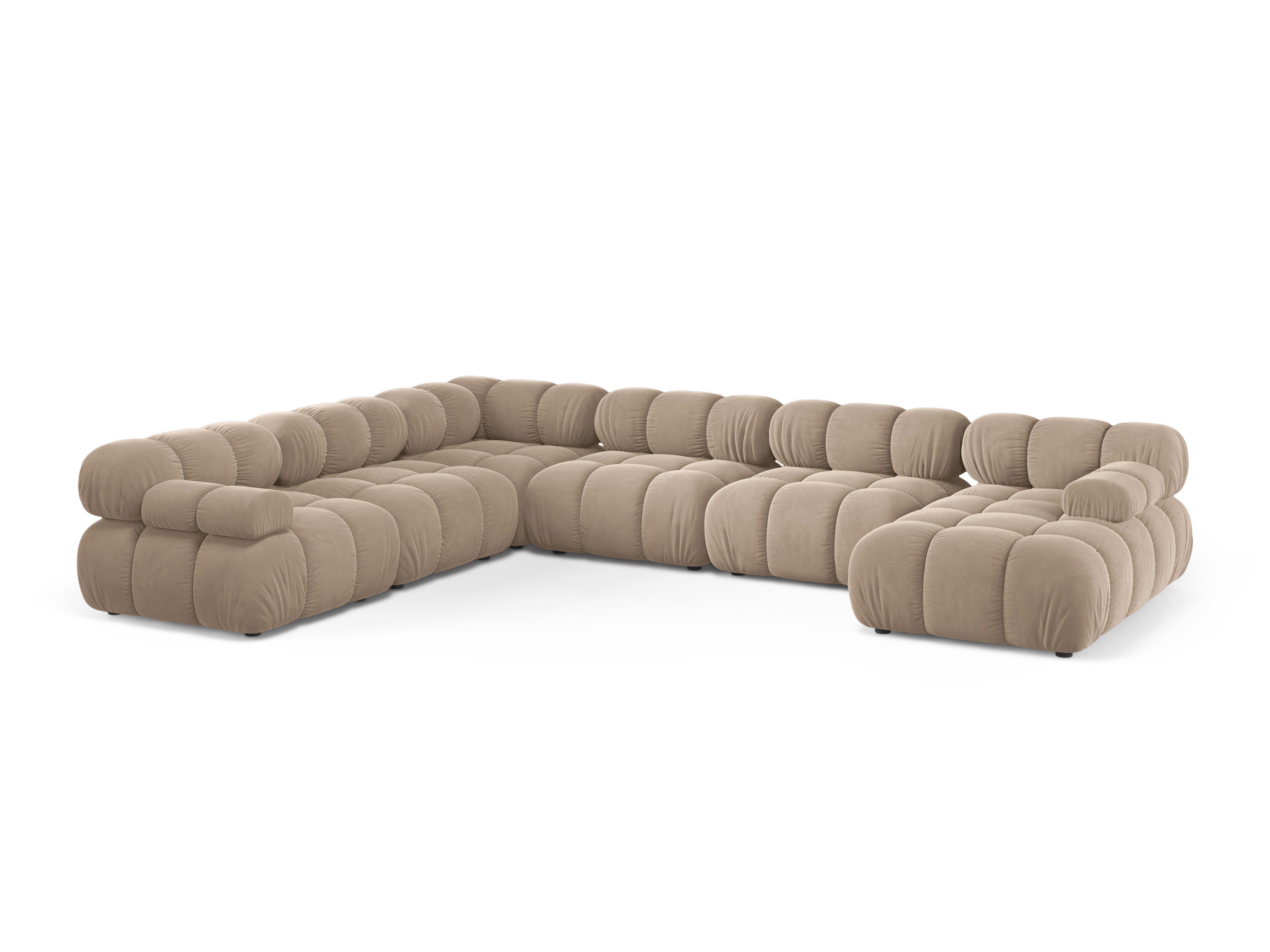Panoramische linkerhoek BELLIS beige fluweel