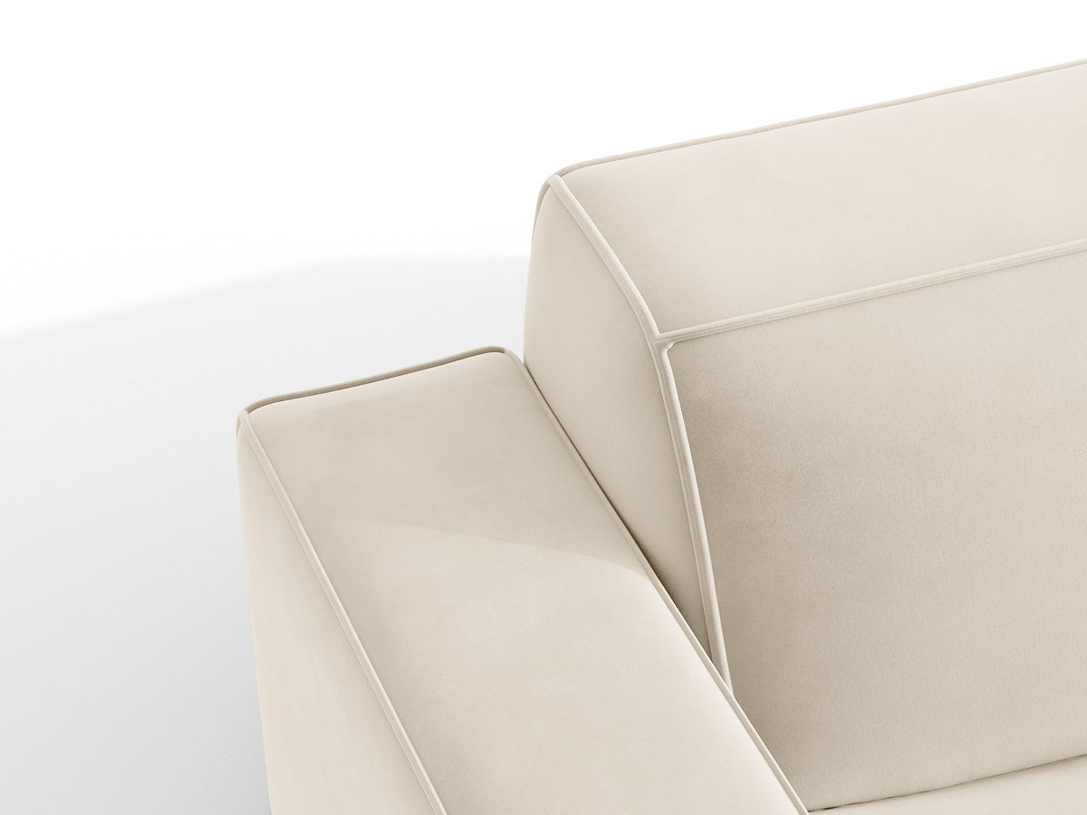 Sofa panoramisch fluweel links JODIE lichtbeige