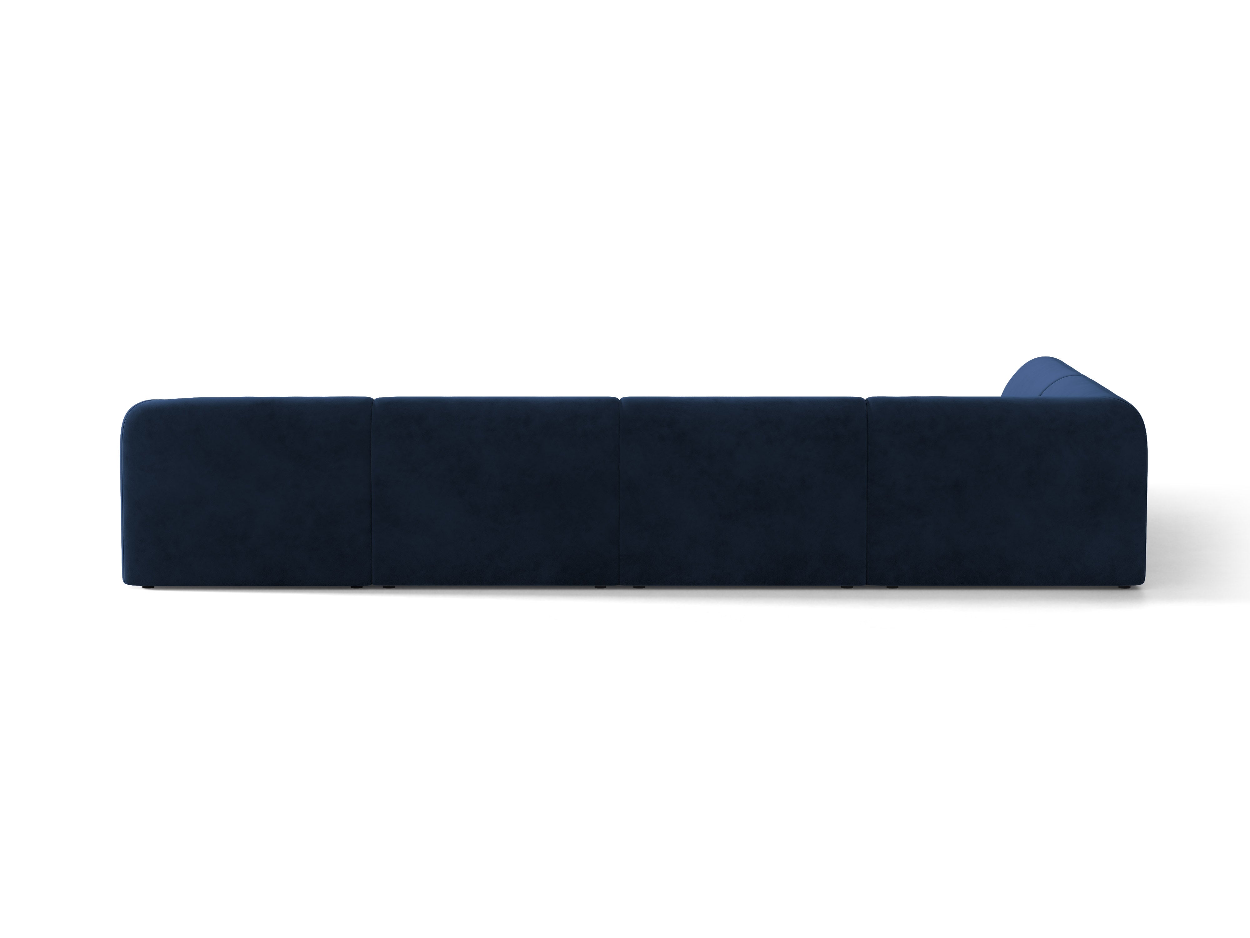 Velours hoekbank voor 6 personen in U-vorm, links MILEY, marineblauw