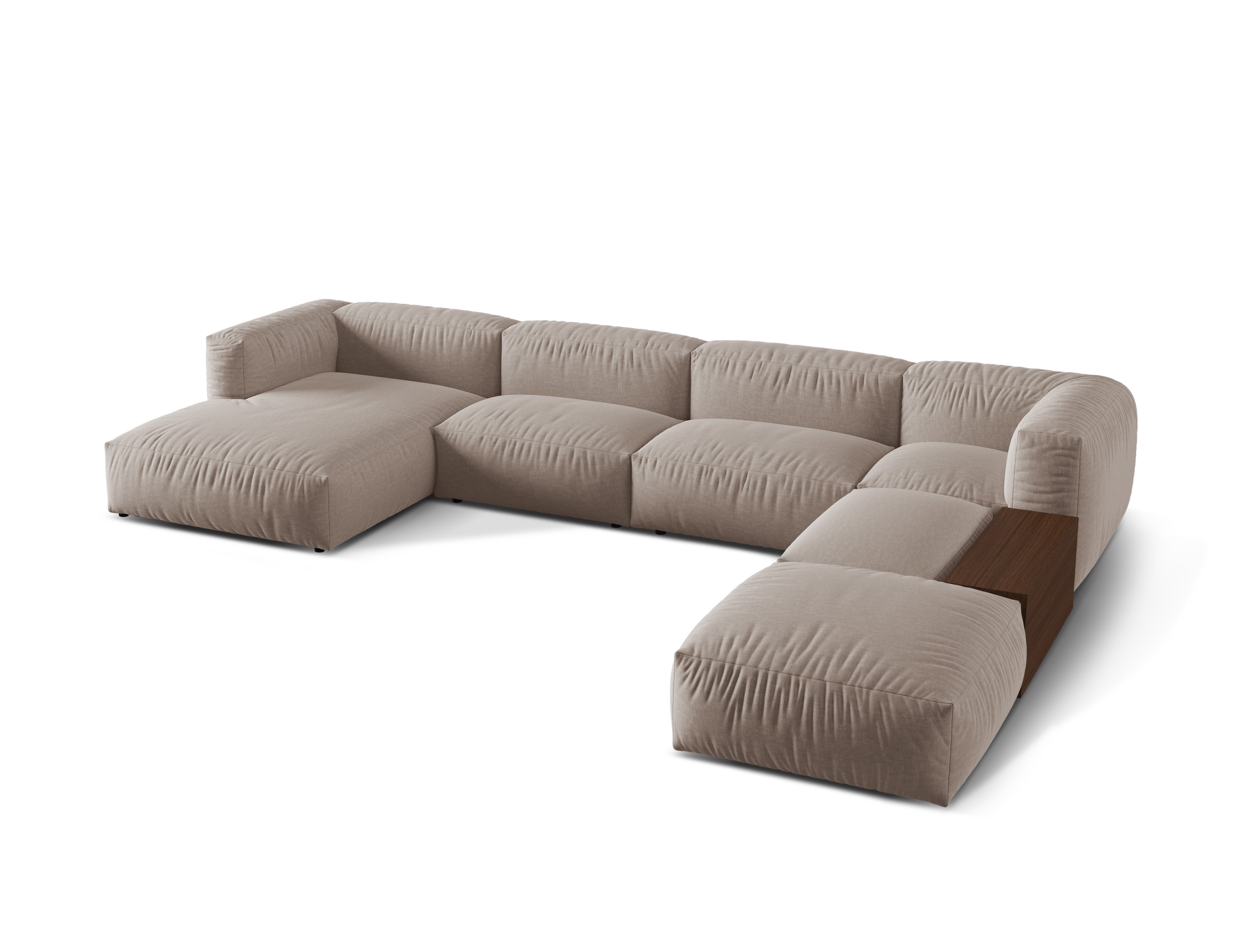 Right -sided panoramic corner Martin dark beige